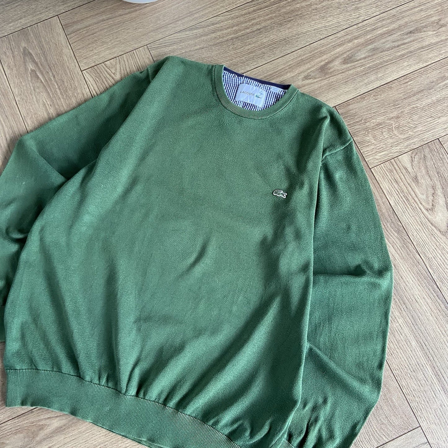 Vintage Lacoste Chunky Knit Jumper Size XXL Y2K Green Pullover