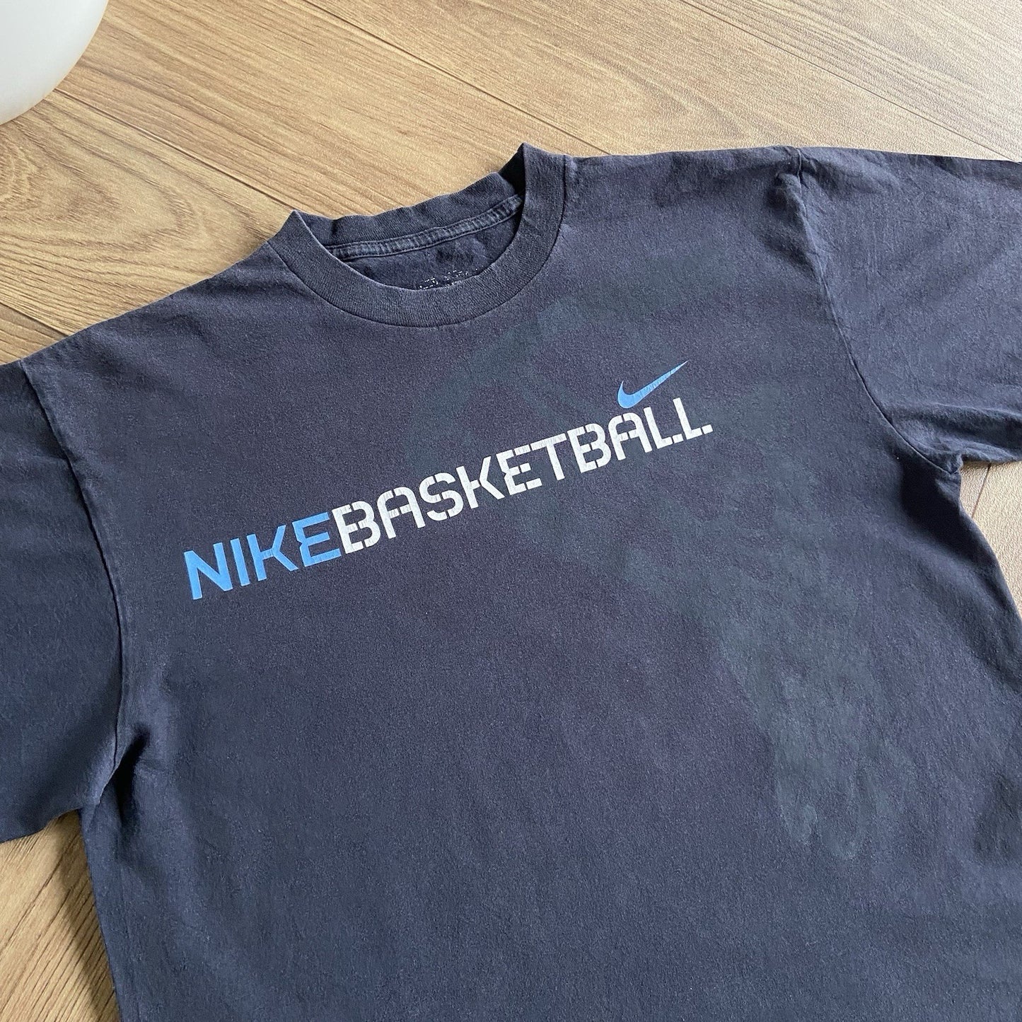 Vintage Nike Basketball T Shirt Y2K Size L Black Graphic Print