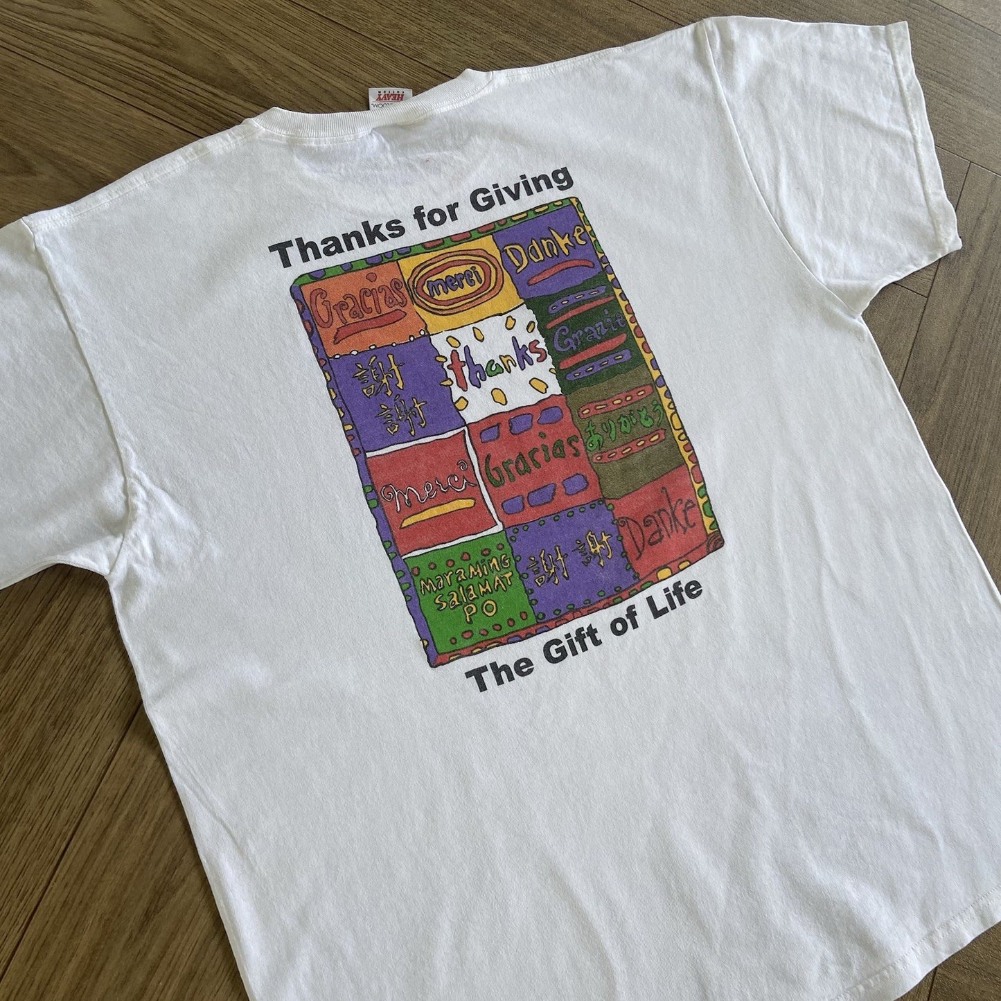 Vintage Red Cross T Shirt 90s Size XL White Graphic Print