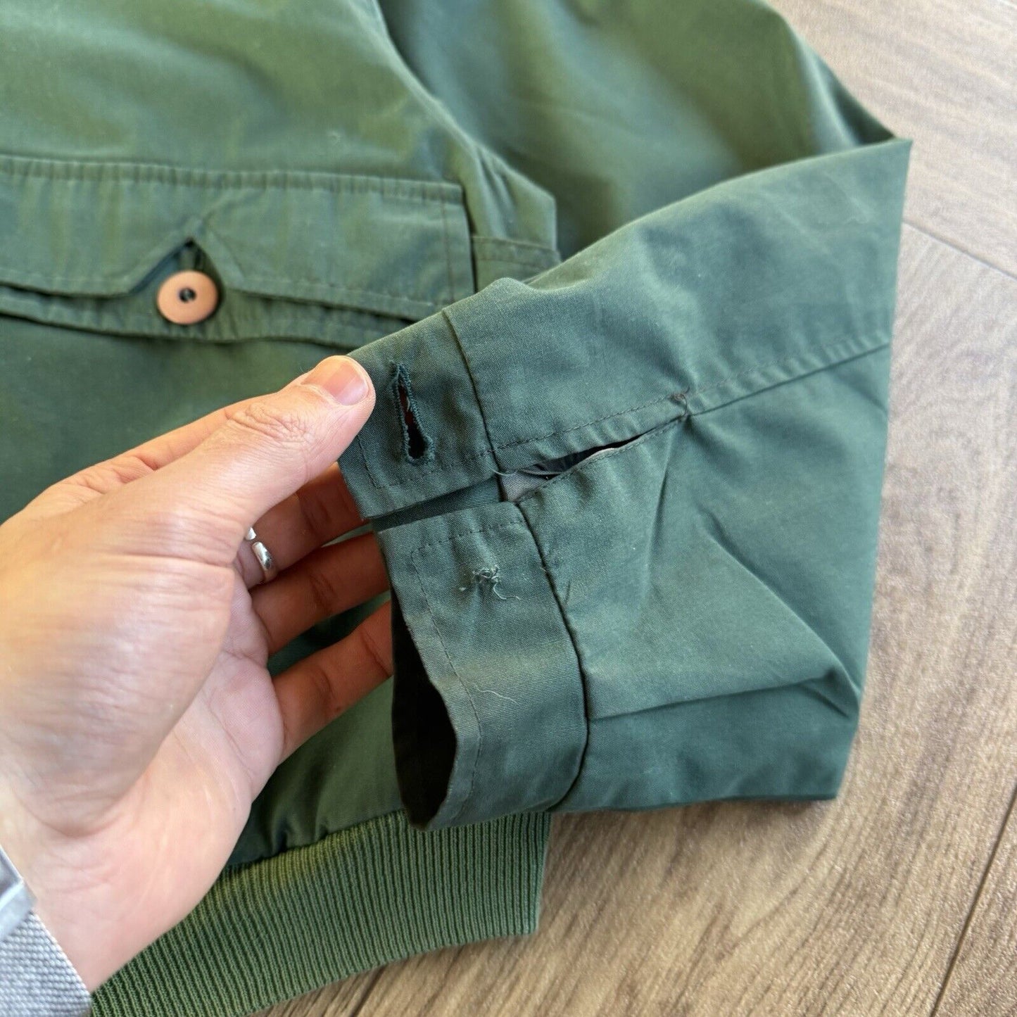 Vintage Green Bomber Harrington Jacket 80s Size L Italian