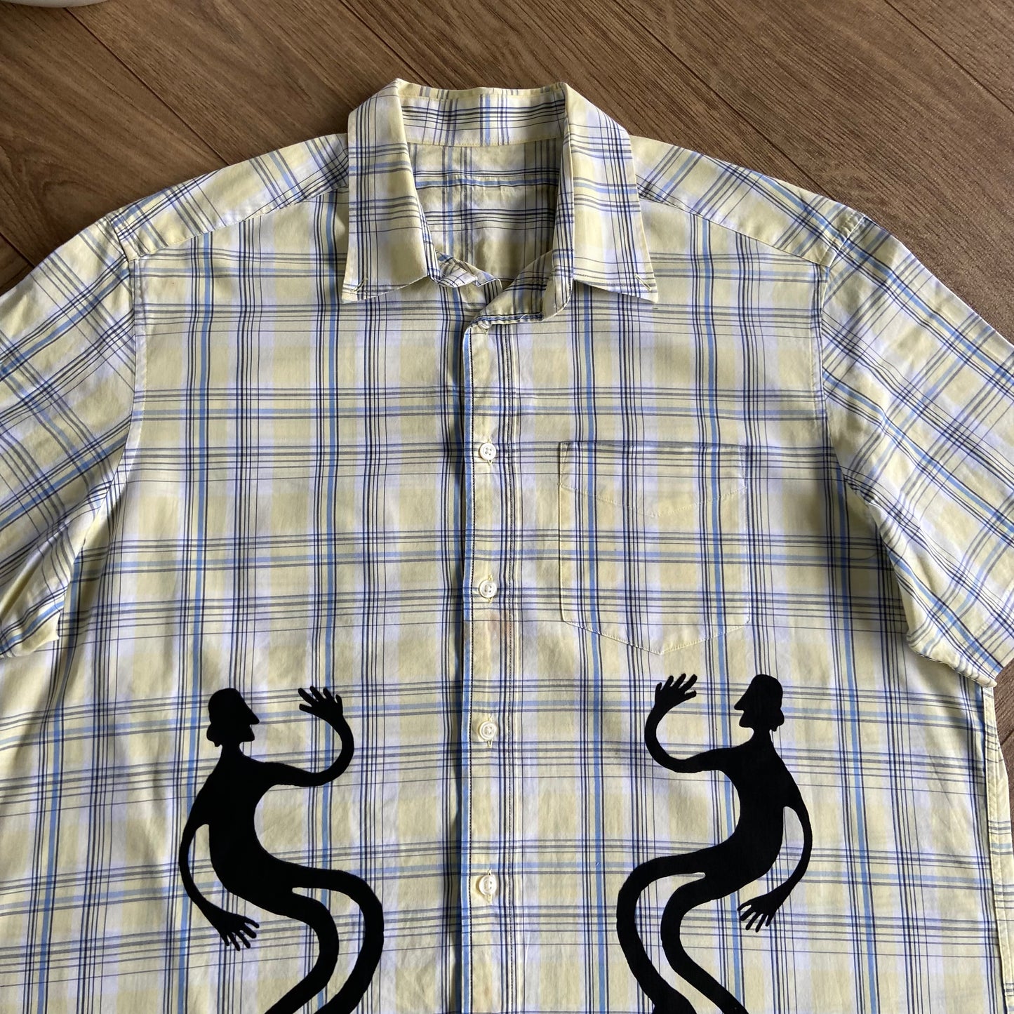 Stingray Reimagined “Stan” Short Sleeve Shirt, Size XL Yellow Check