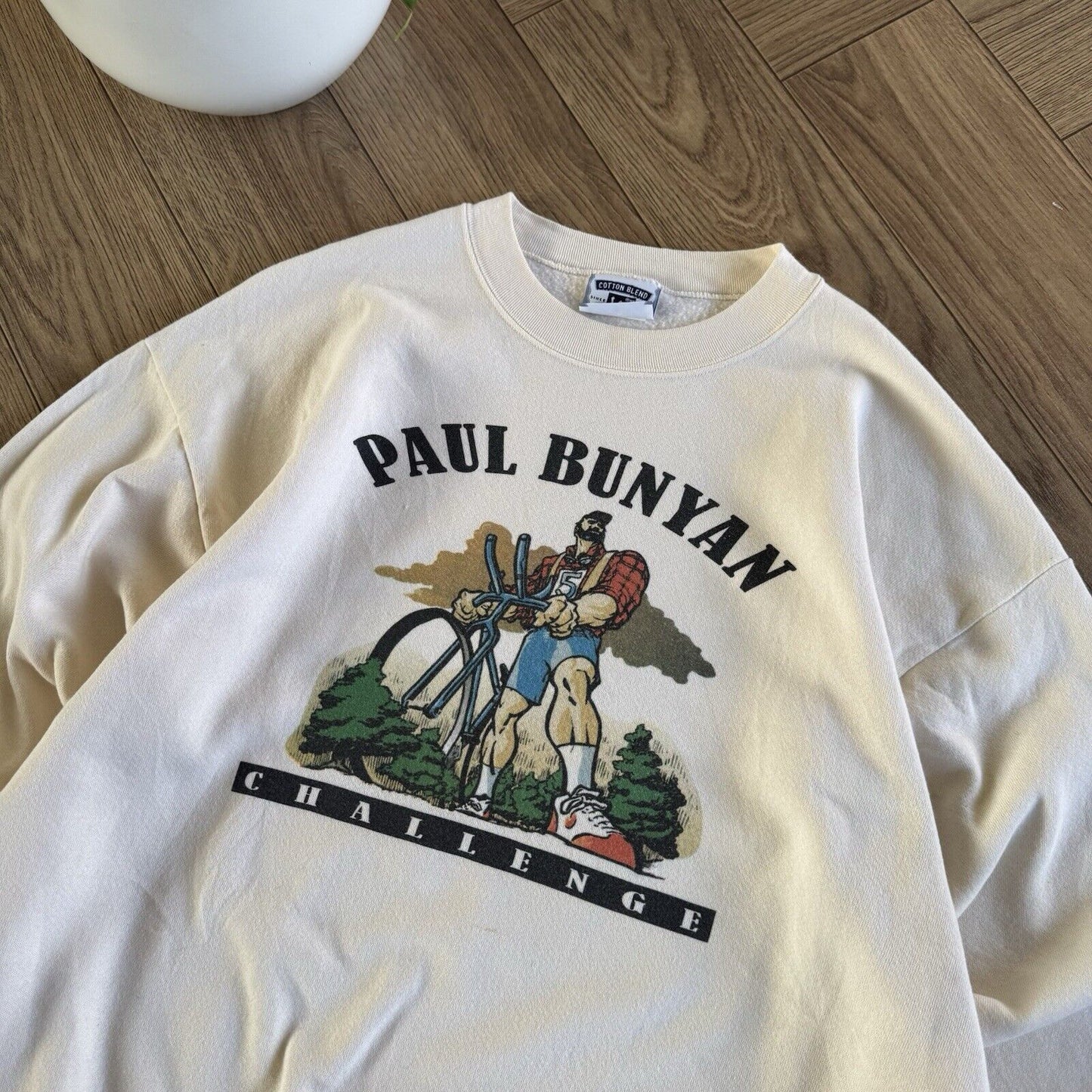 Vintage Paul Banyan Triathlon Sweatshirt 90s Size XL White Graphic