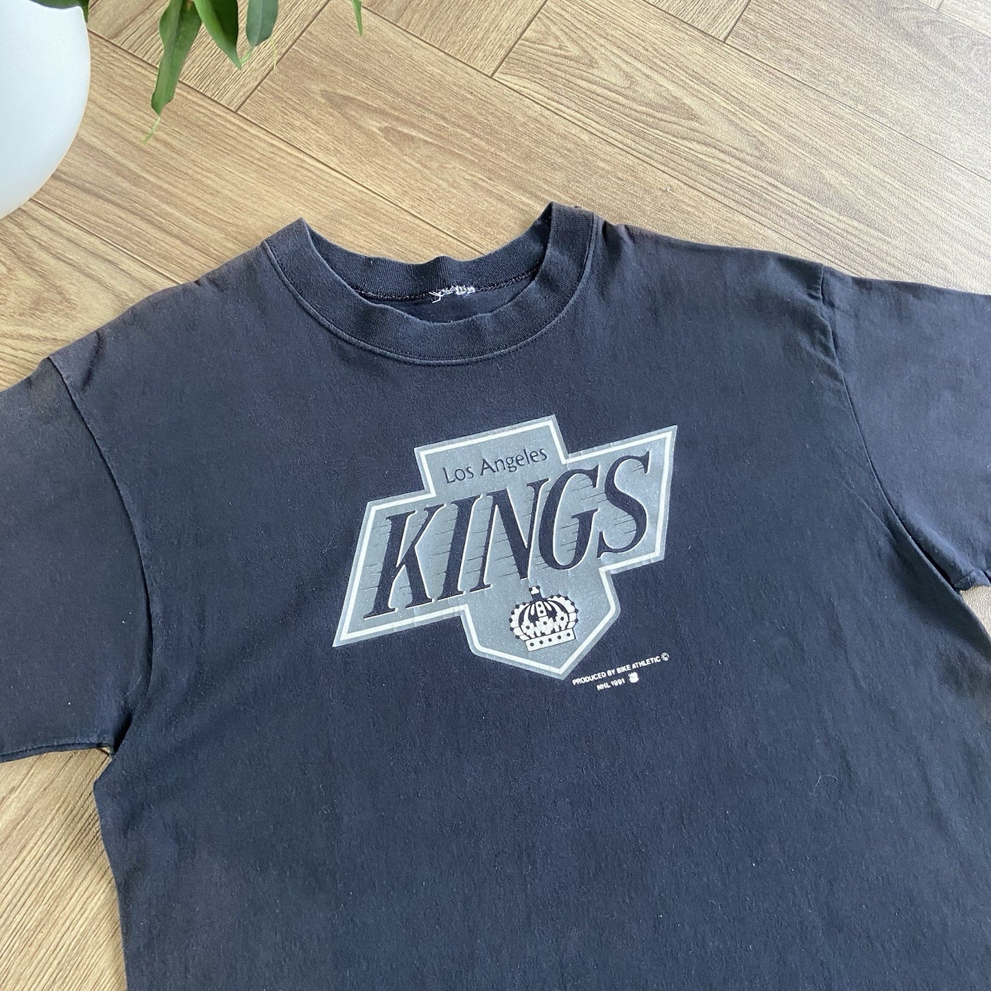 Vintage LA Kings T Shirt 90s Size XL Black Graphic Print Ice Hockey
