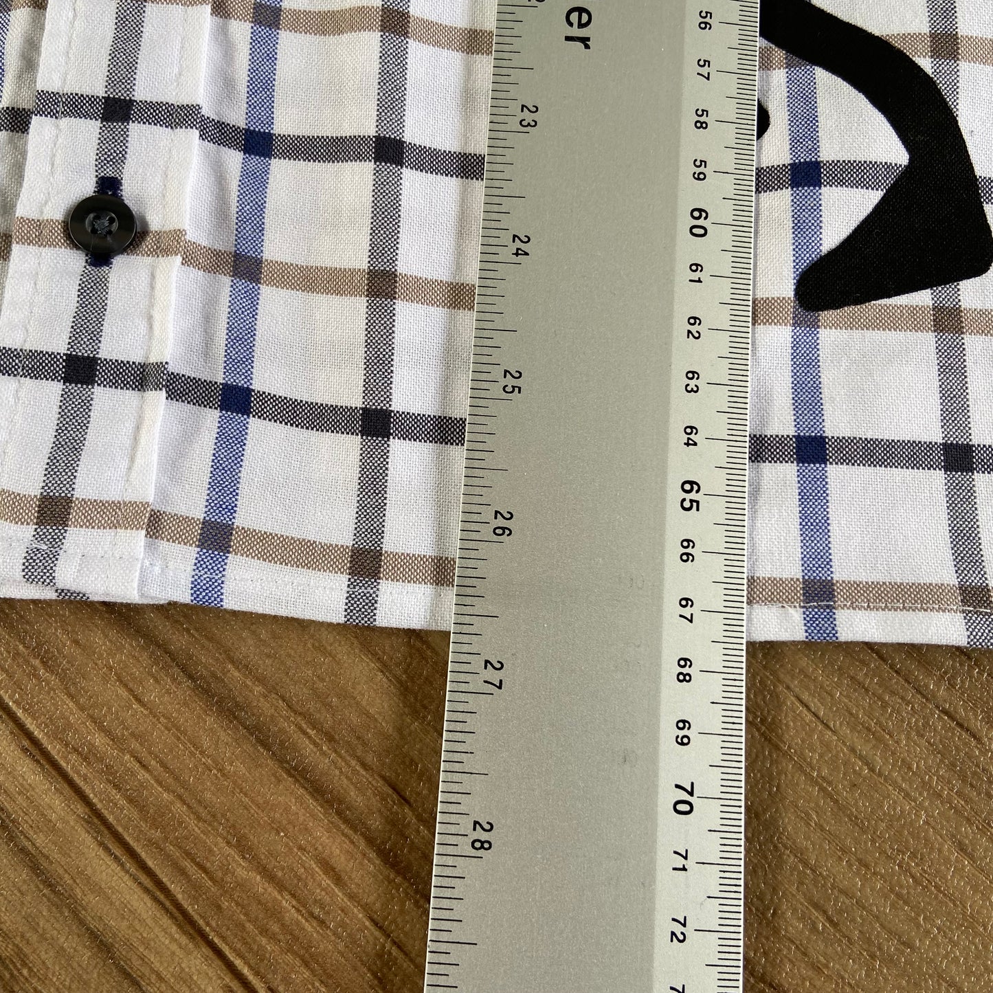 Stingray Reimagined “Stan” Short Sleeve Shirt, Size M White Check