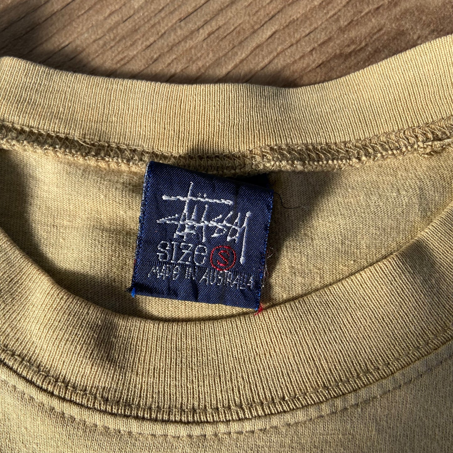 Vintage Stussy Surfing Woman T Shirt 90s Size S Beige