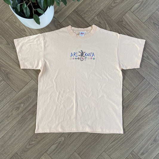 Vintage Arizona Holiday Single Stitch Graphic T Shirt 90s Size XL Embroidered