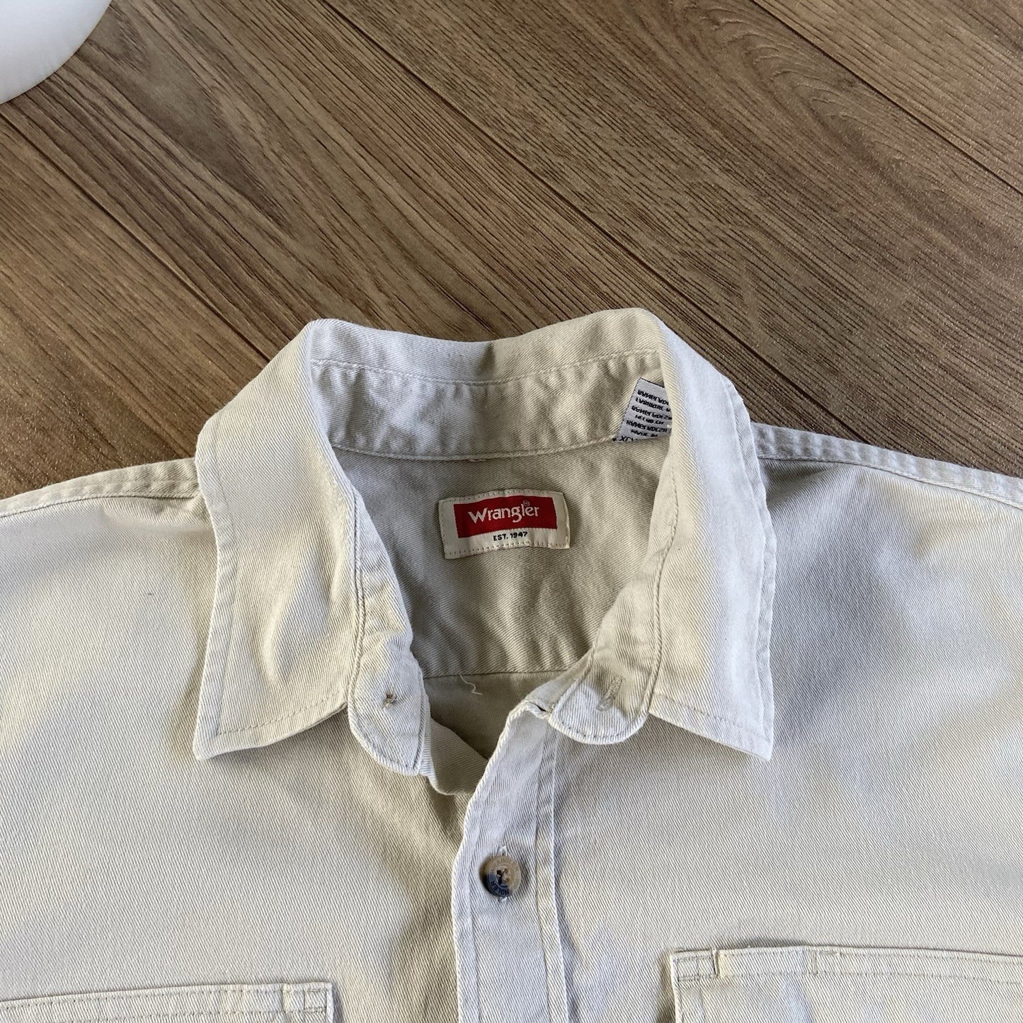 Vintage Wrangler Heavyweight Cream Shirt Y2K Size XL Overshirt