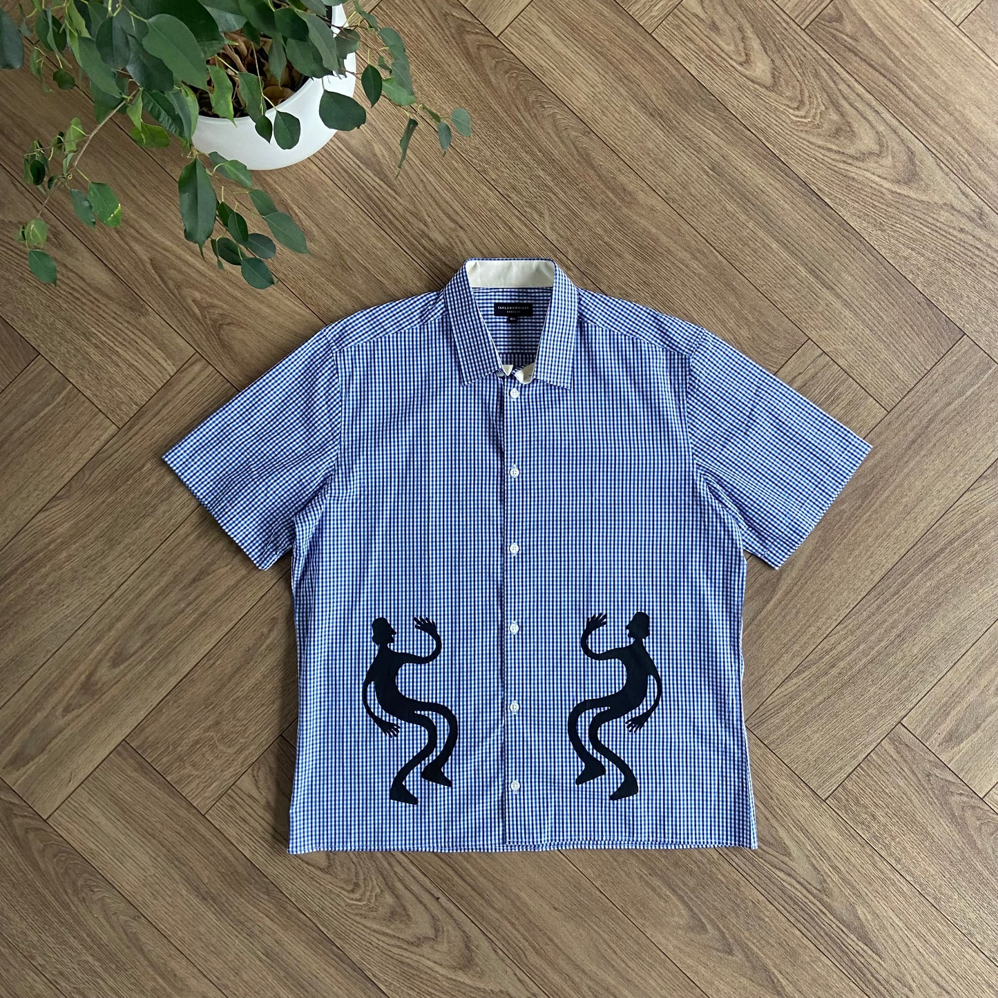 Stingray Reimagined “Stan” Short Sleeve Shirt, Size XL Blue Gingham Check