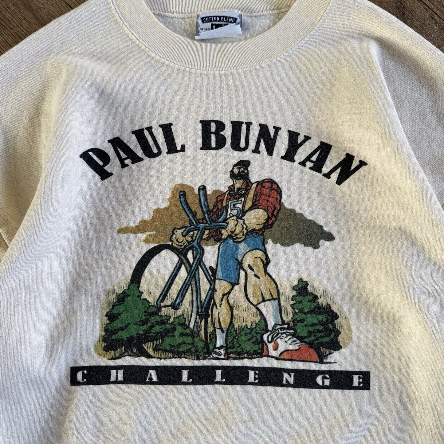 Vintage Paul Banyan Triathlon Sweatshirt 90s Size XL White Graphic
