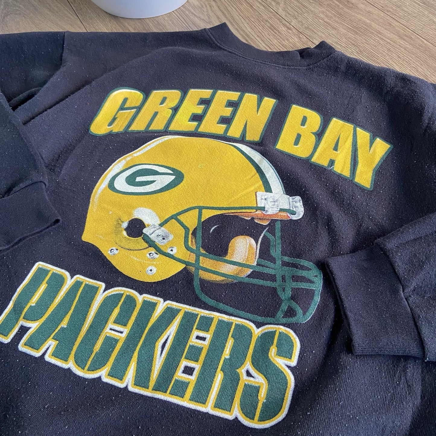 Vintage Green Bay Packers Sweatshirt 90s Size L Black Heavyweight NFL