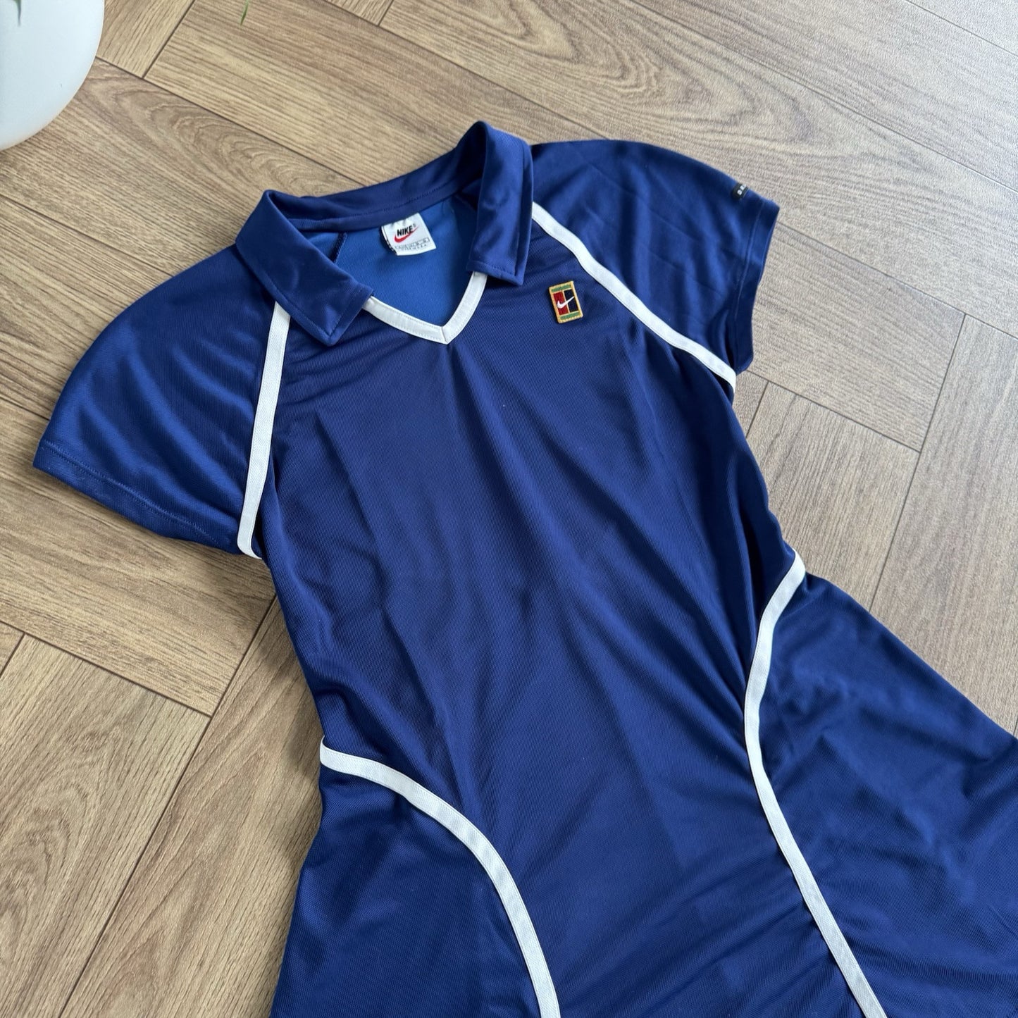 Vintage Nike Challenge Court Dress 90s Womens Size L Tennis Navy Rare