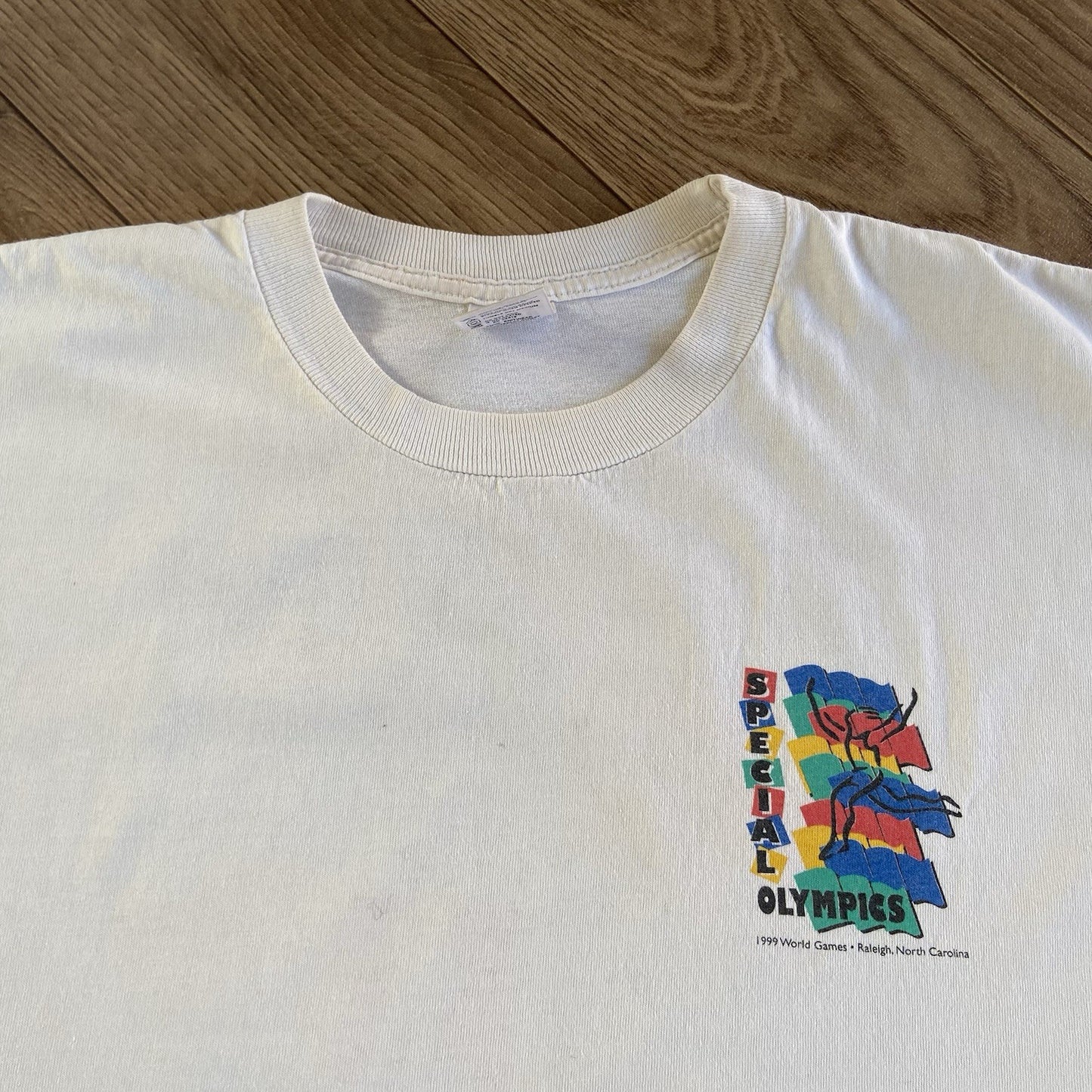 Vintage Special Olympics T Shirt Size XL 90s White Paralympics Team Iowa