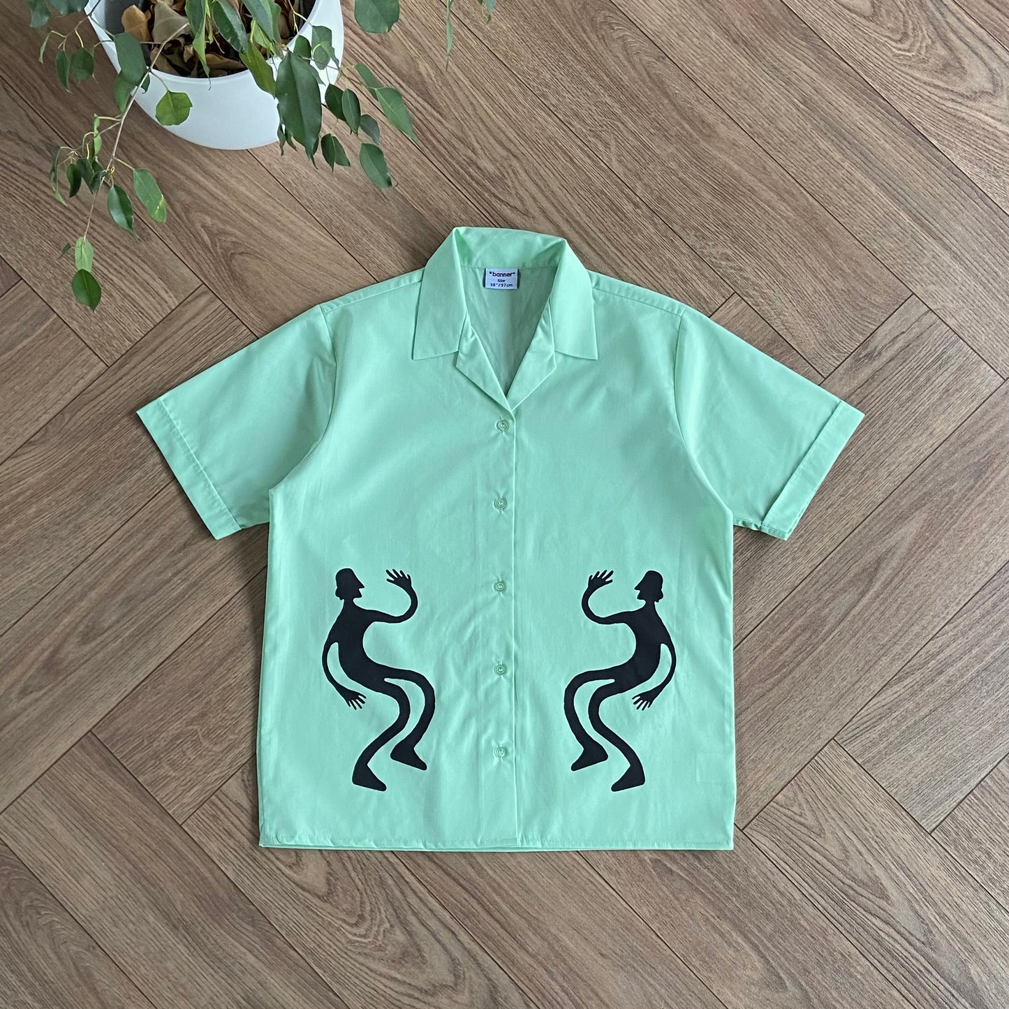 Stingray Reimagined “Stan” Short Sleeve Shirt, Size S Green