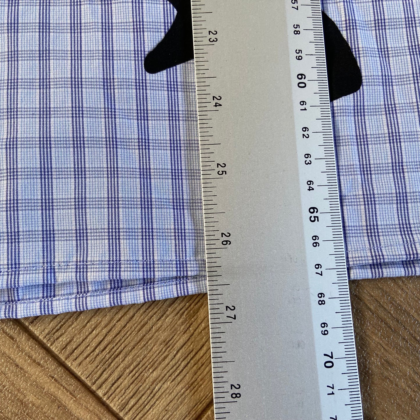 Stingray Reimagined “Stan” Short Sleeve Shirt, Size L Blue Gingham Check