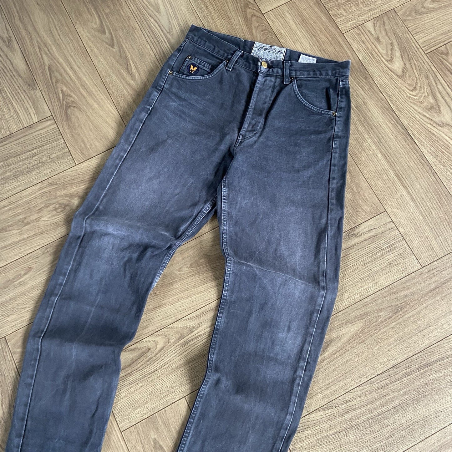 Vintage Avirex Straight Leg Jeans W32 L32 80s Faded Black Baggy