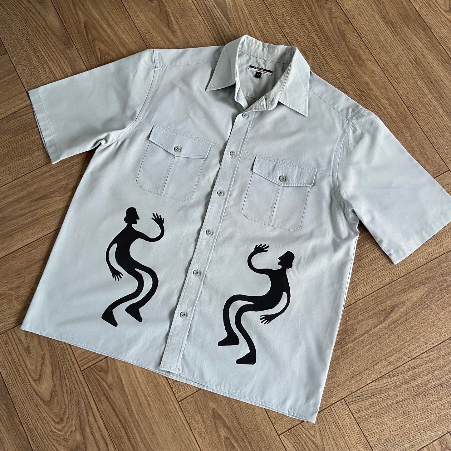 Stingray Reimagined “Stan” Short Sleeve Shirt, Size M Grey