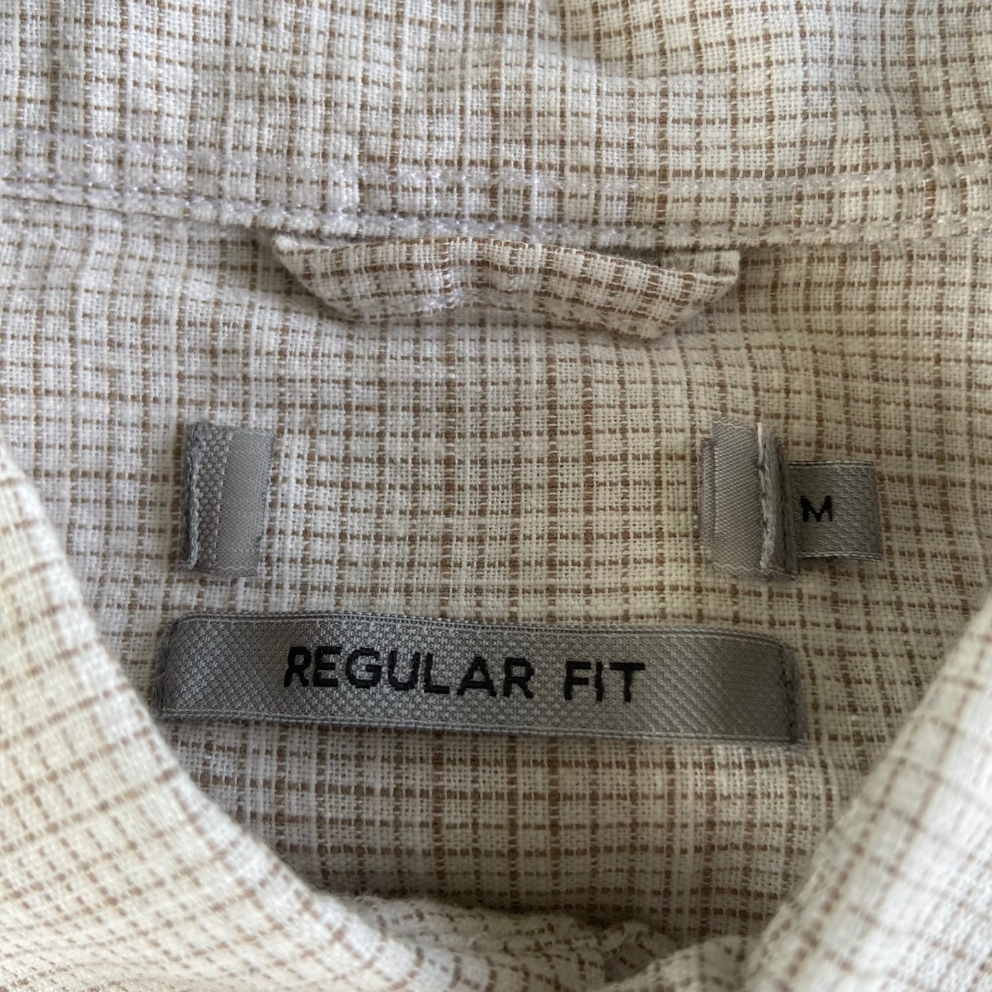 Stingray Reimagined “Stan” Short Sleeve Shirt, Size M Beige Check