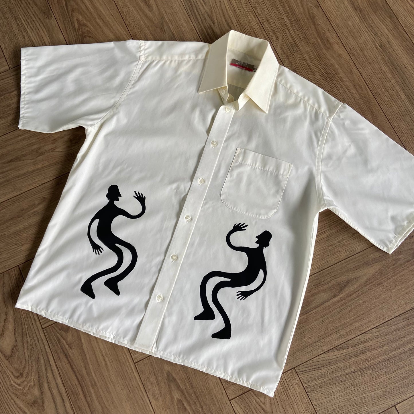 Stingray Reimagined “Stan” Short Sleeve Shirt, Size M Pale Yellow