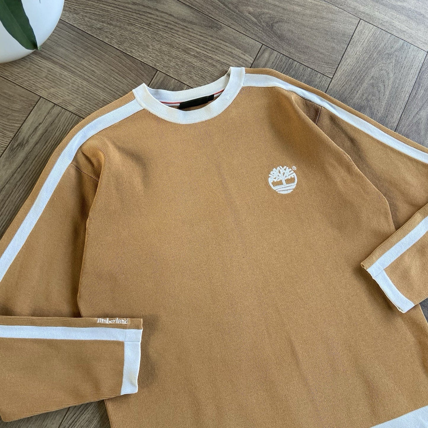 Vintage Timberland Weathergear Sweatshirt 90s Size S Beige Cream