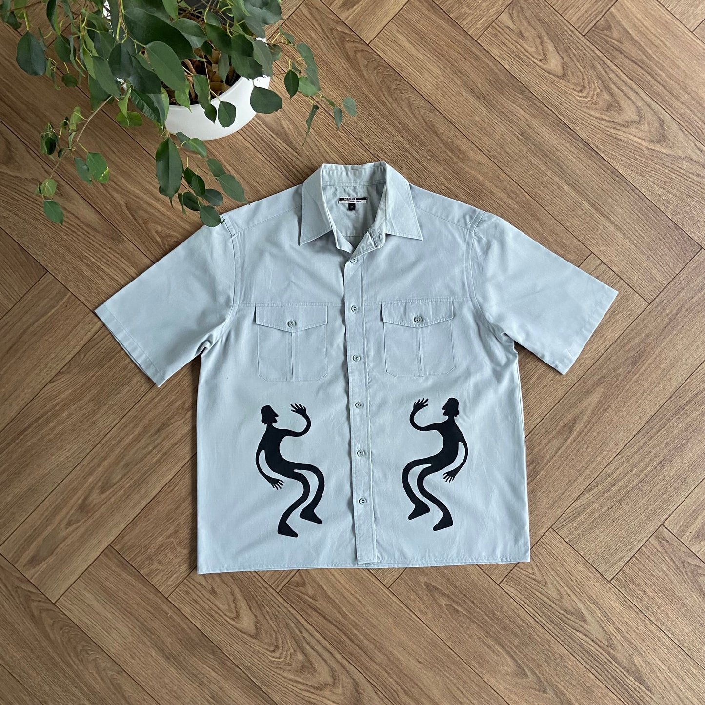 Stingray Reimagined “Stan” Short Sleeve Shirt, Size M Grey