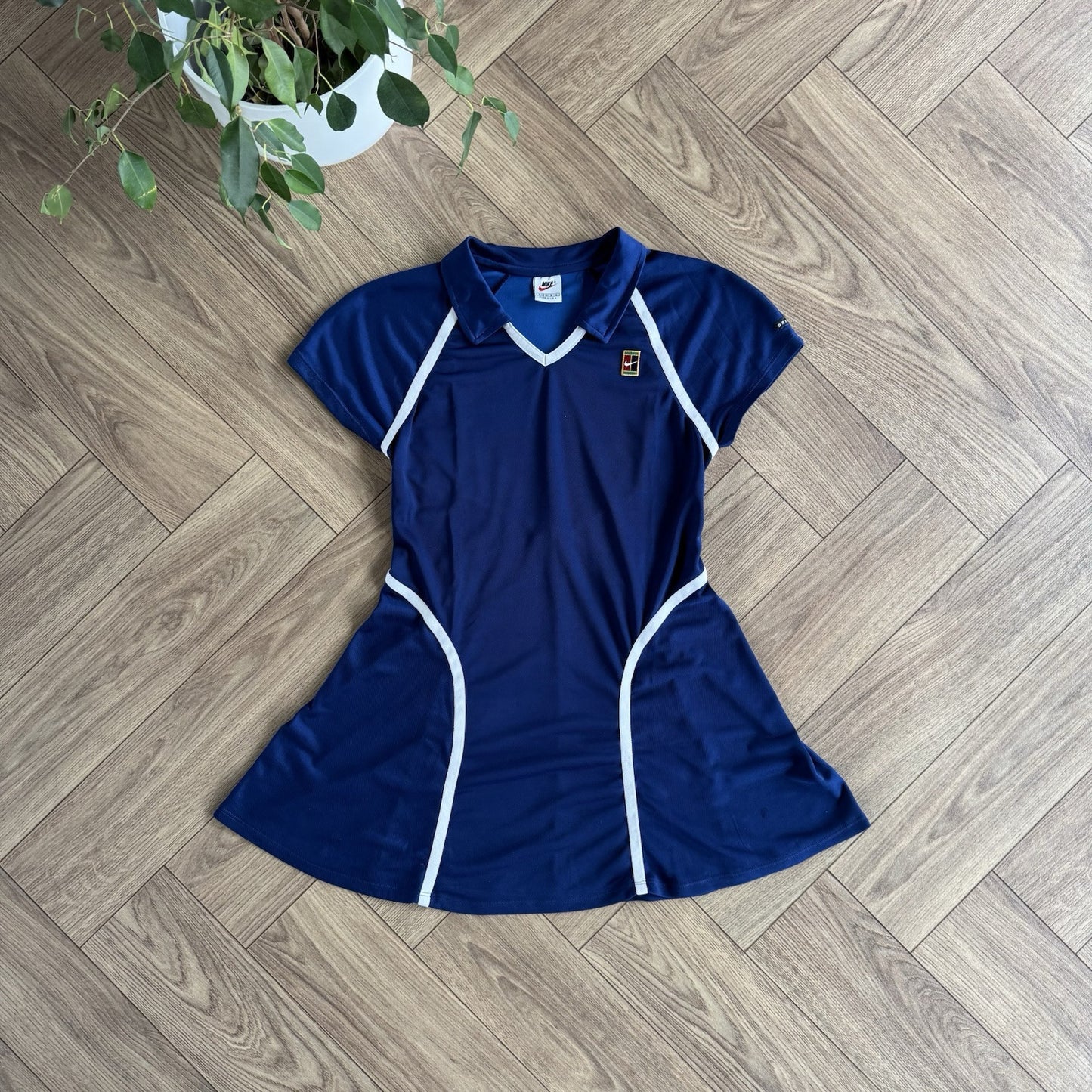 Vintage Nike Challenge Court Dress 90s Womens Size L Tennis Navy Rare