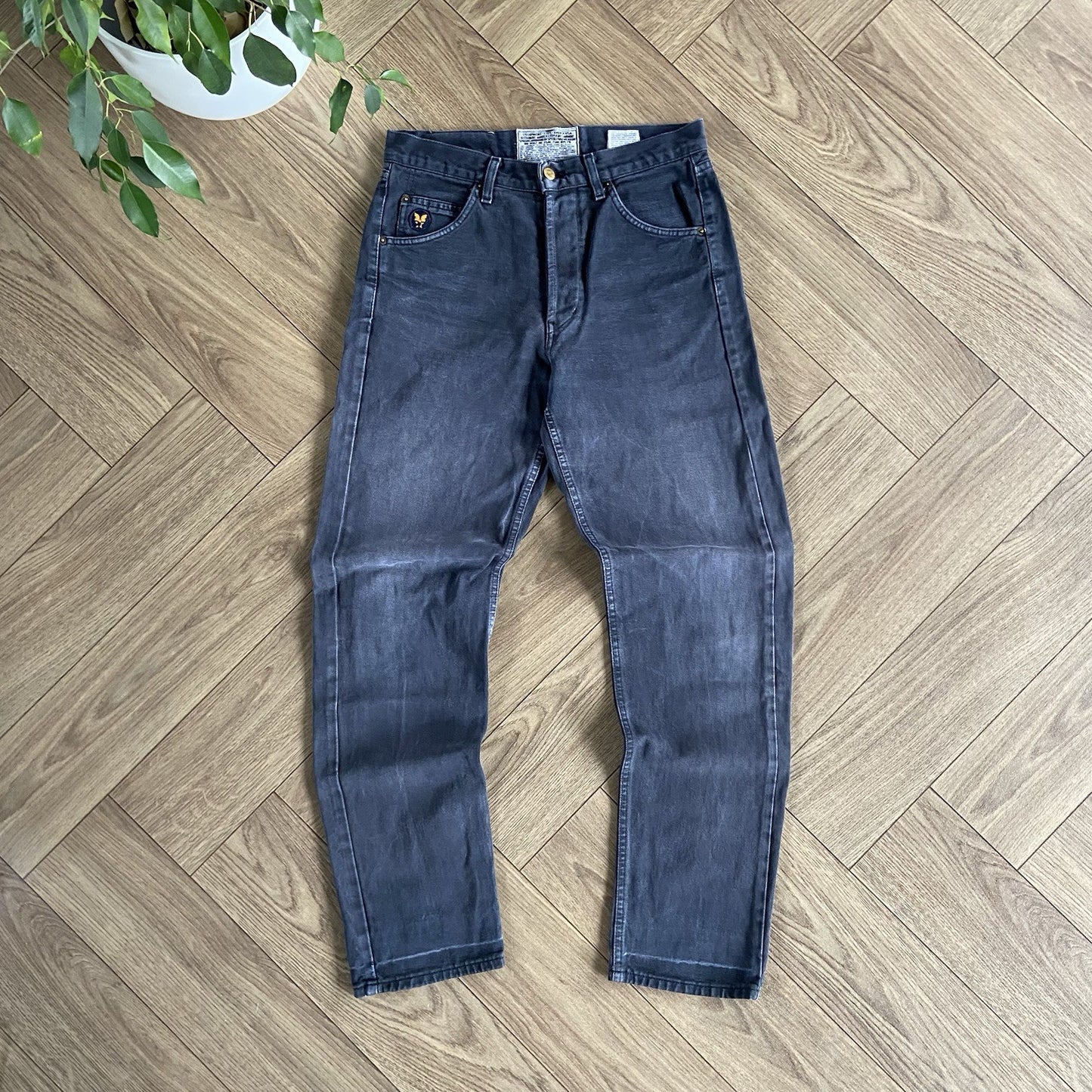 Vintage Avirex Straight Leg Jeans W32 L32 80s Faded Black Baggy