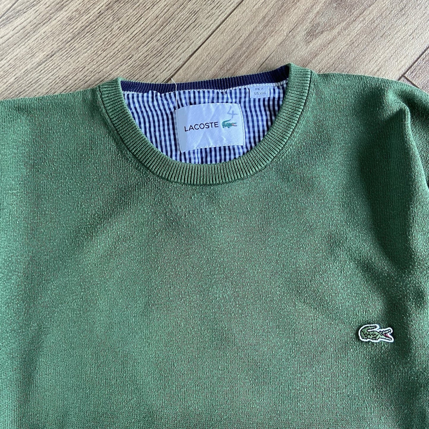 Vintage Lacoste Chunky Knit Jumper Size XXL Y2K Green Pullover
