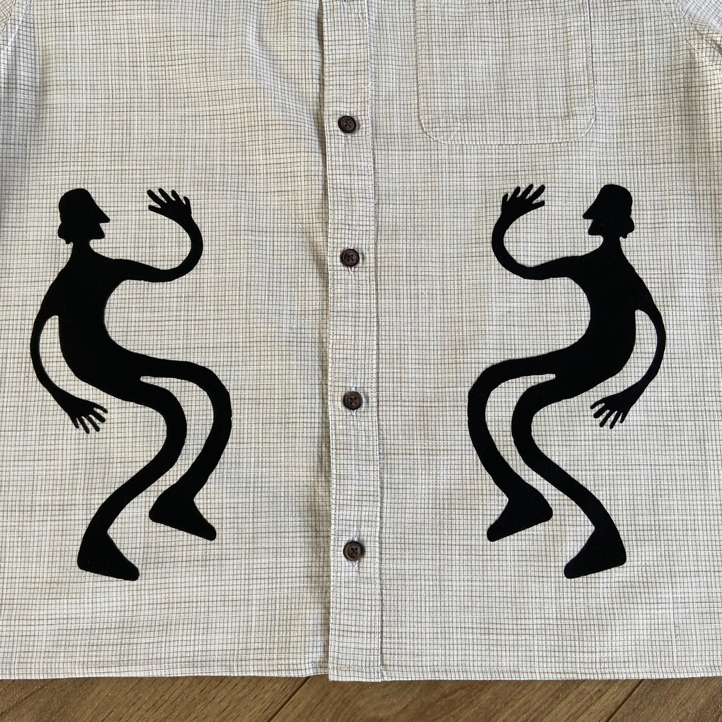 Stingray Reimagined “Stan” Short Sleeve Shirt, Size M Beige Check