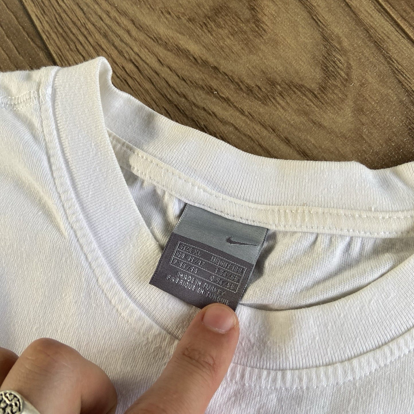 Vintage White Nike T Shirt 90s Size XL Embroidered Swoosh Heavyweight