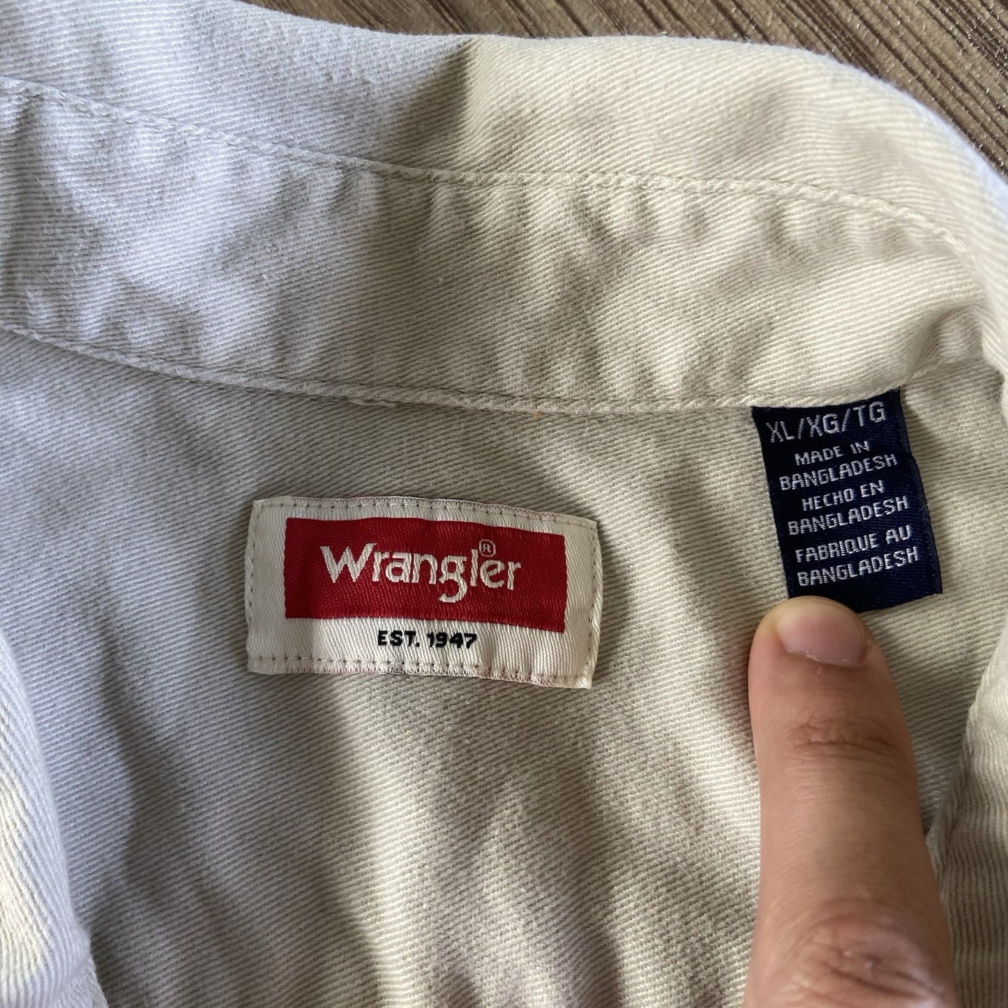 Vintage Wrangler Heavyweight Cream Shirt Y2K Size XL Overshirt