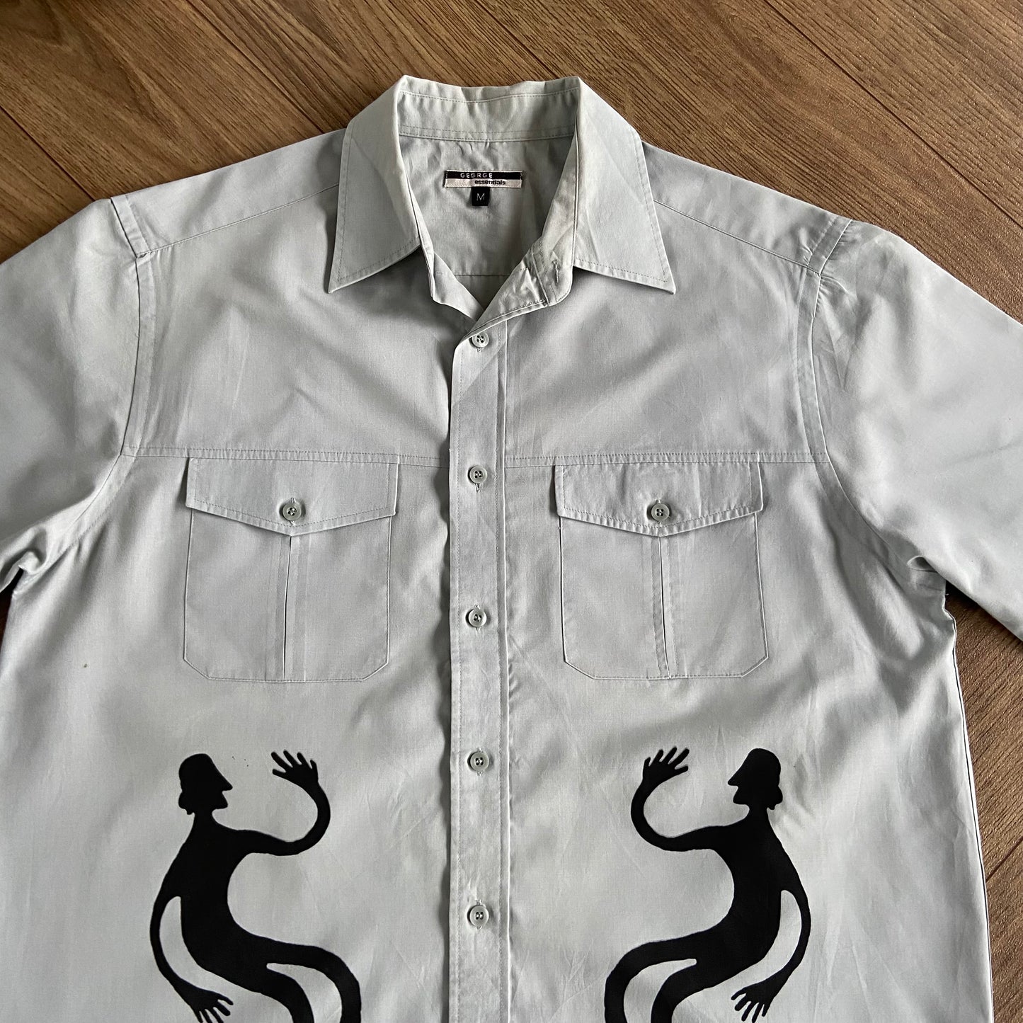 Stingray Reimagined “Stan” Short Sleeve Shirt, Size M Grey