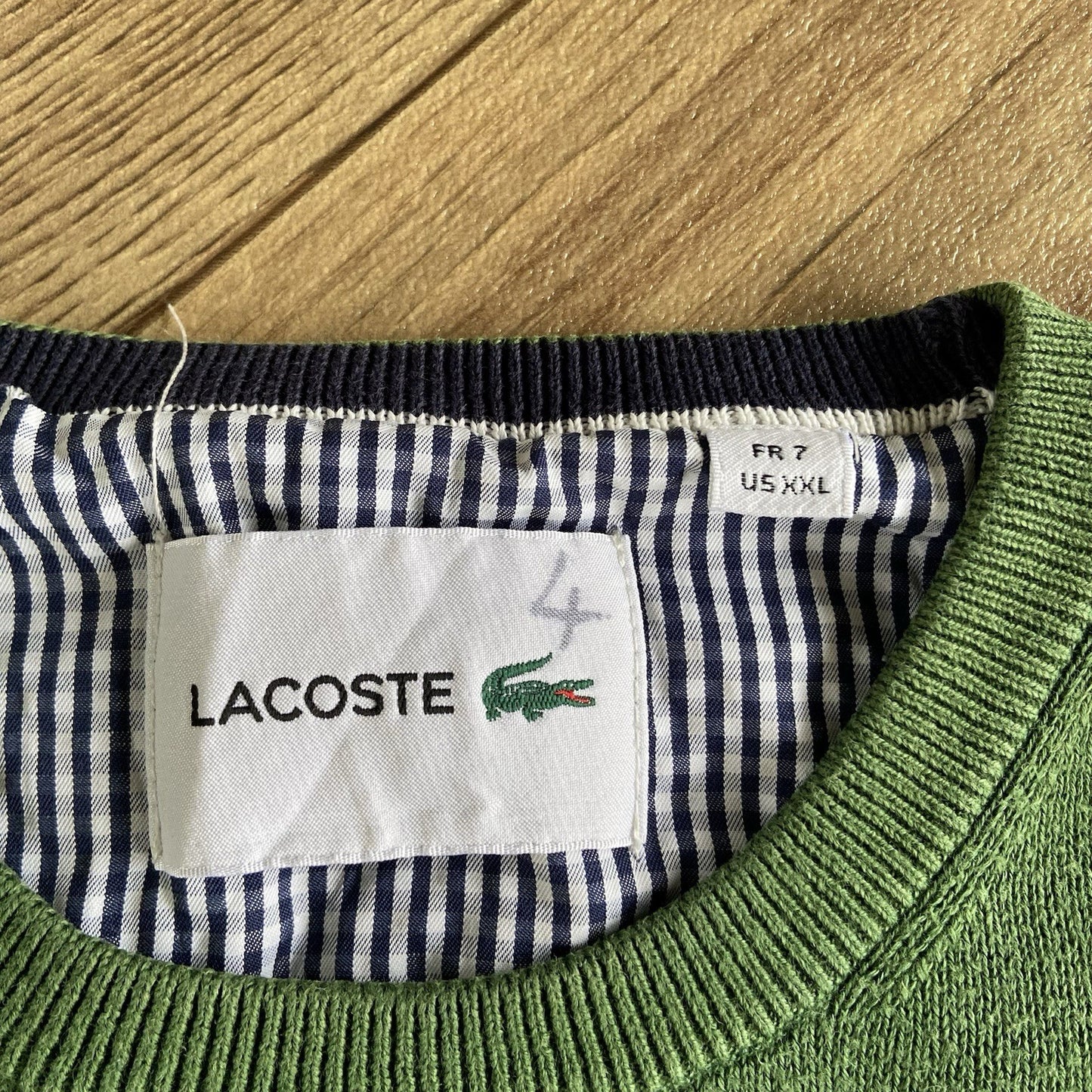 Vintage Lacoste Chunky Knit Jumper Size XXL Y2K Green Pullover