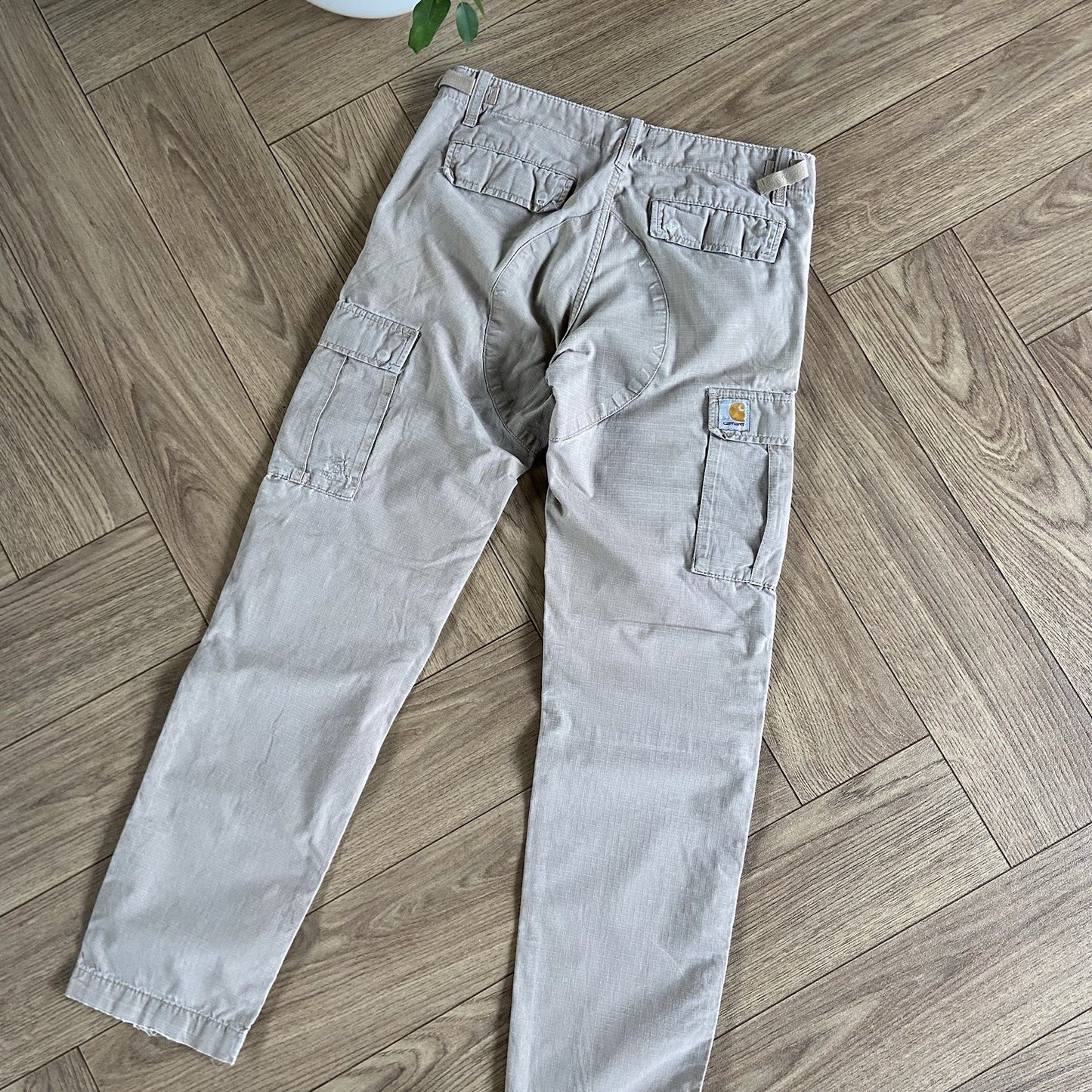 Vintage Carhartt Aviation Cargo Trousers W30 L32 Y2K Beige Ripstop Workgear
