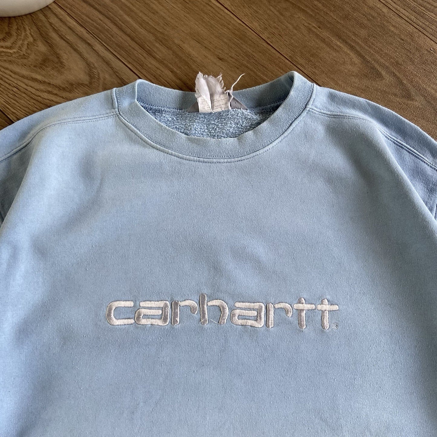 Vintage Carhartt Sweatshirt Size XL Y2K Baby Blue Embroidered