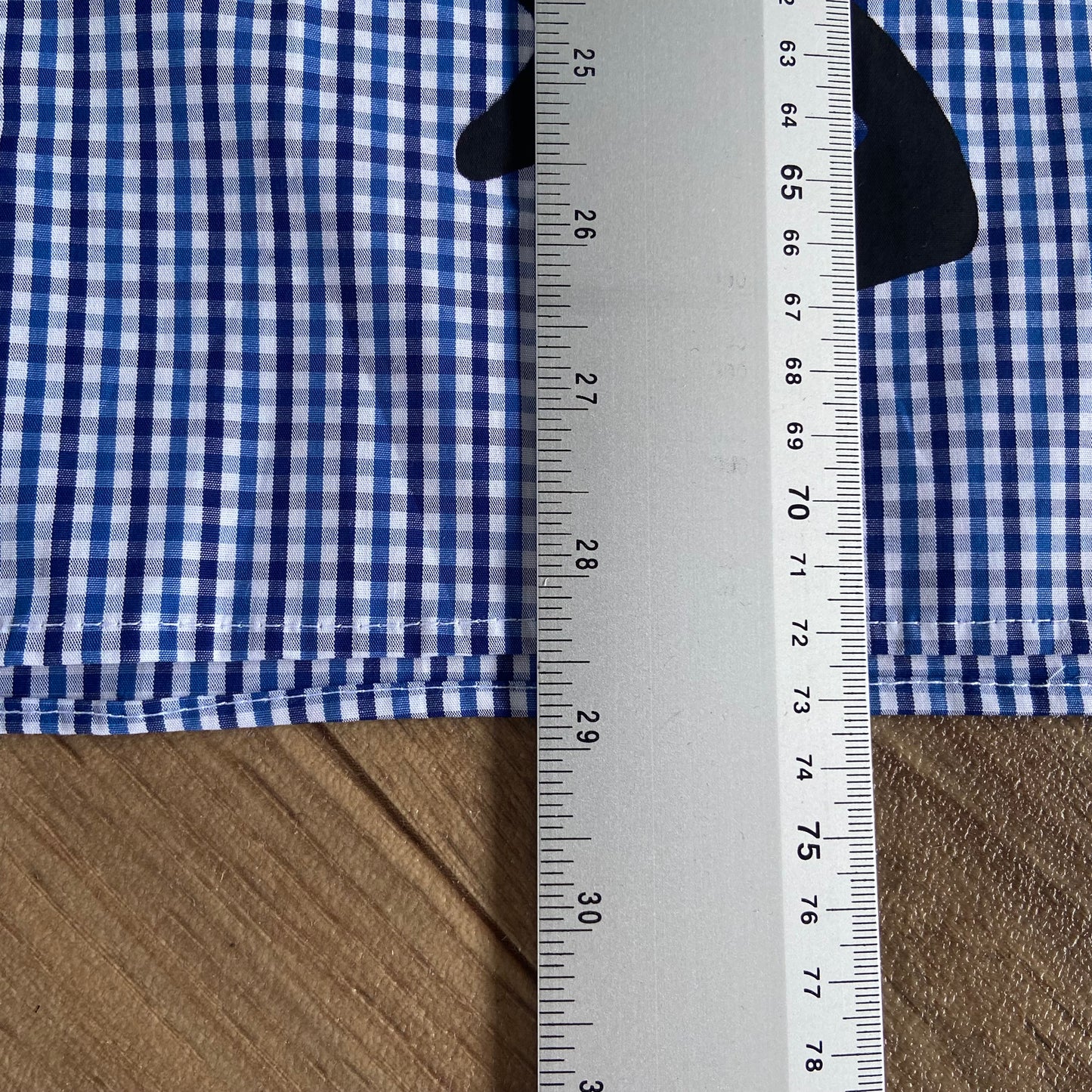 Stingray Reimagined “Stan” Short Sleeve Shirt, Size XL Blue Gingham Check