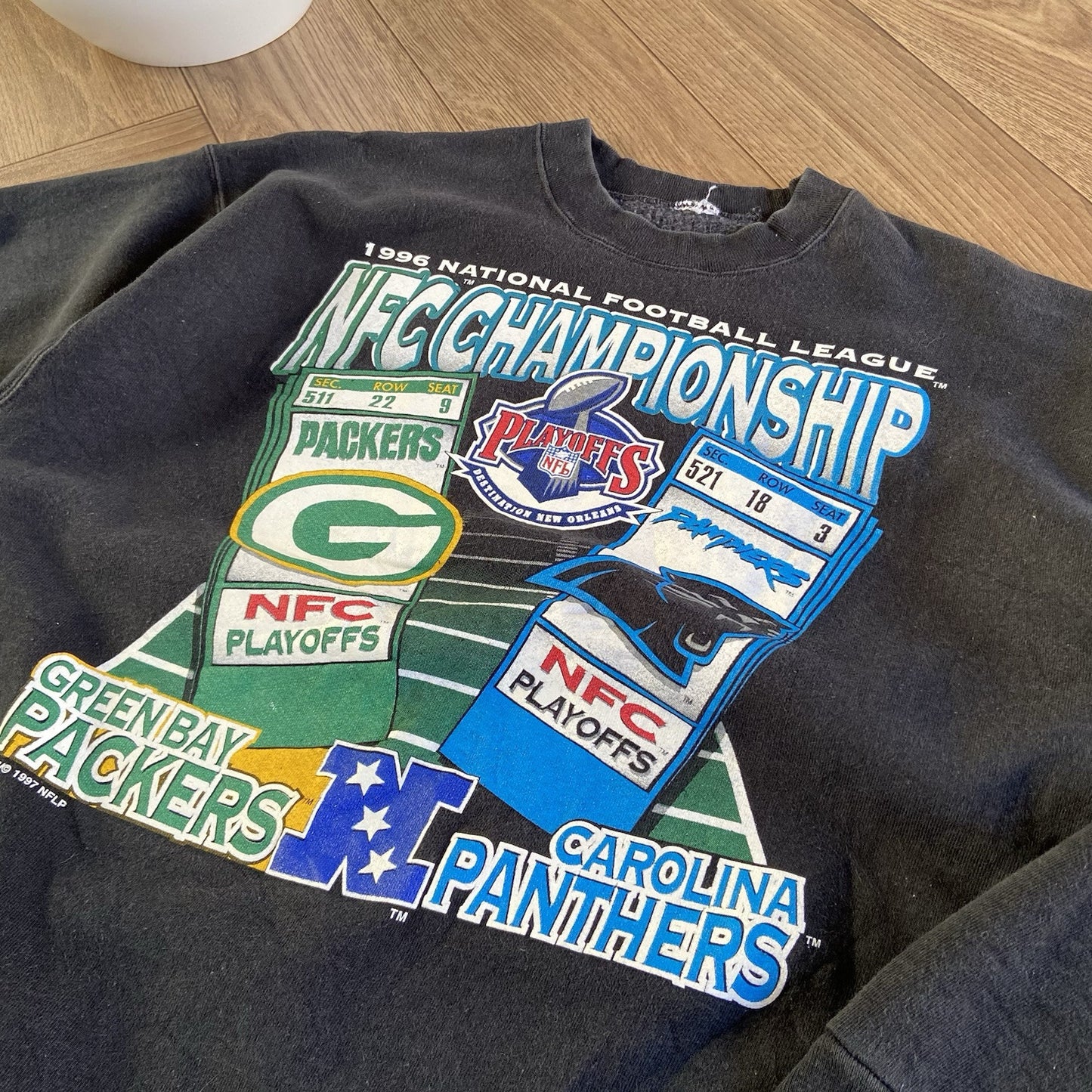 Vintage Green Bay Packers Sweatshirt 90s Size L Black Heavyweight NFL