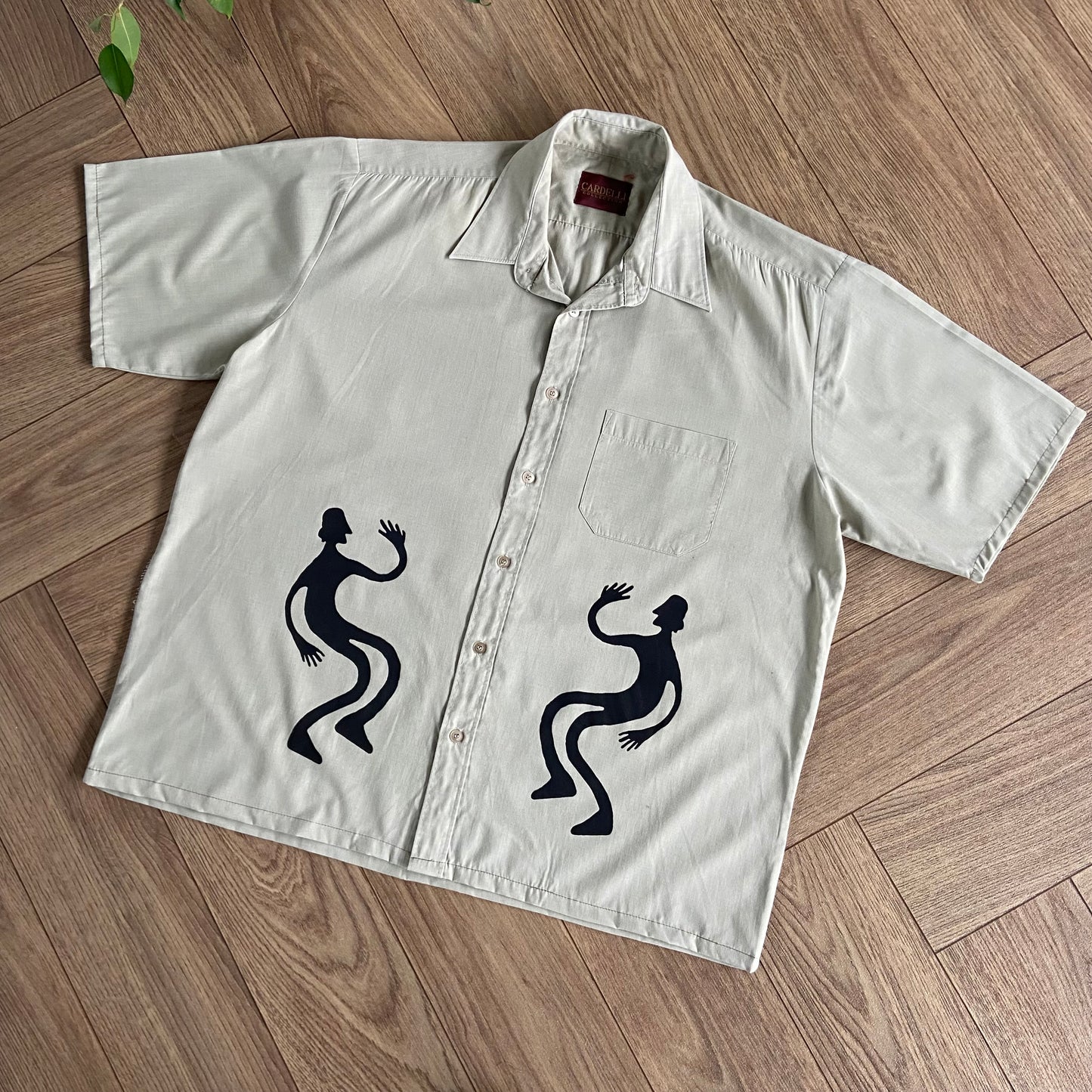 Stingray Reimagined “Stan” Short Sleeve Shirt, Size XL Beige
