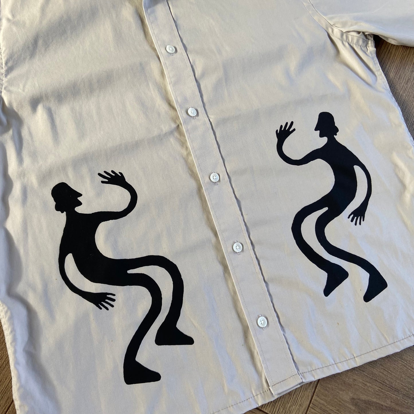Stingray Reimagined “Stan” Short Sleeve Shirt, Size S Beige
