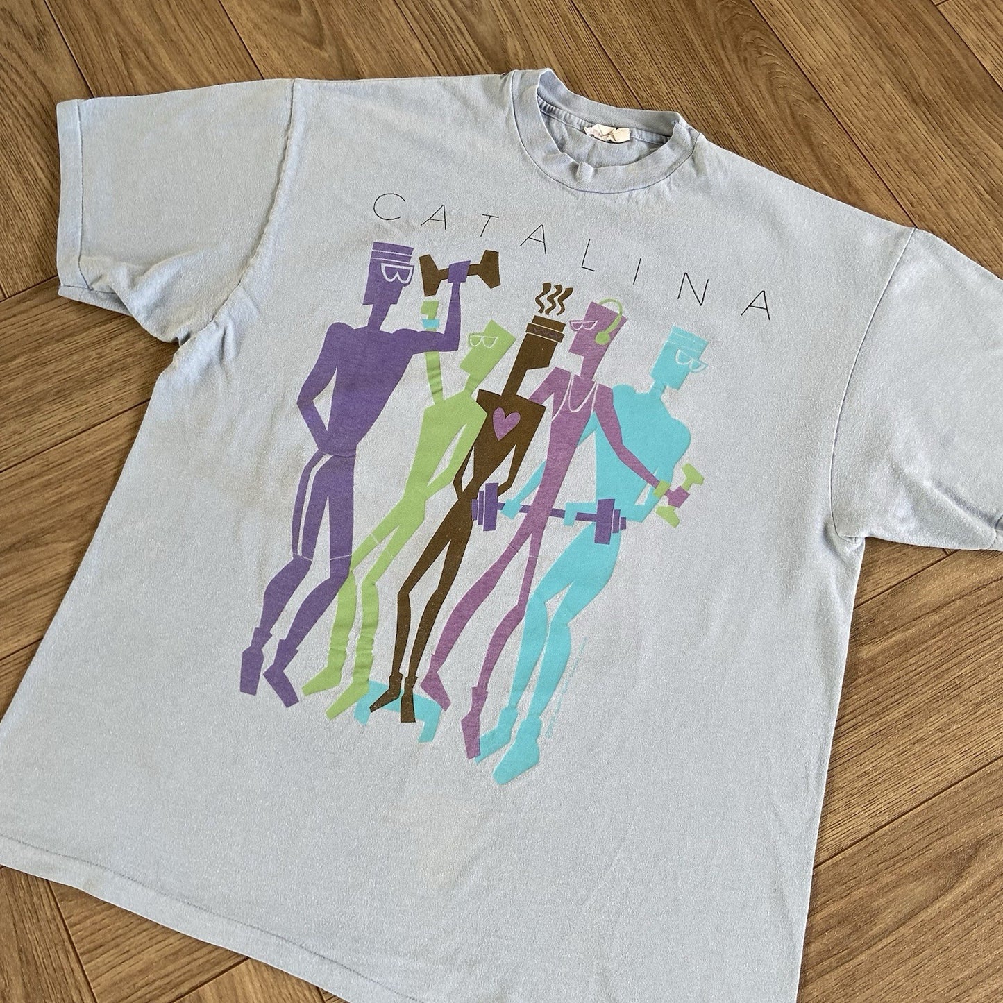 Vintage Catalina Souvenir T Shirt Size XL 90s Blue Graphic Print