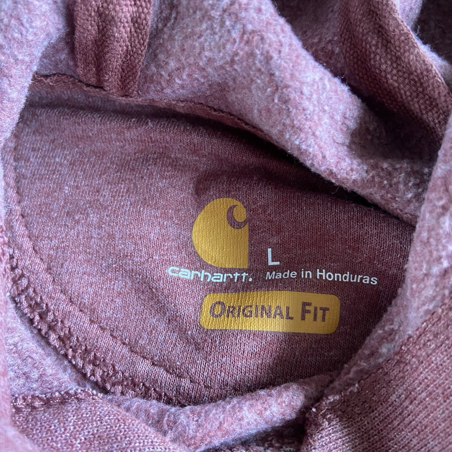Vintage Carhartt Hoodie Burgundy Y2K Size L Heavyweight Pullover