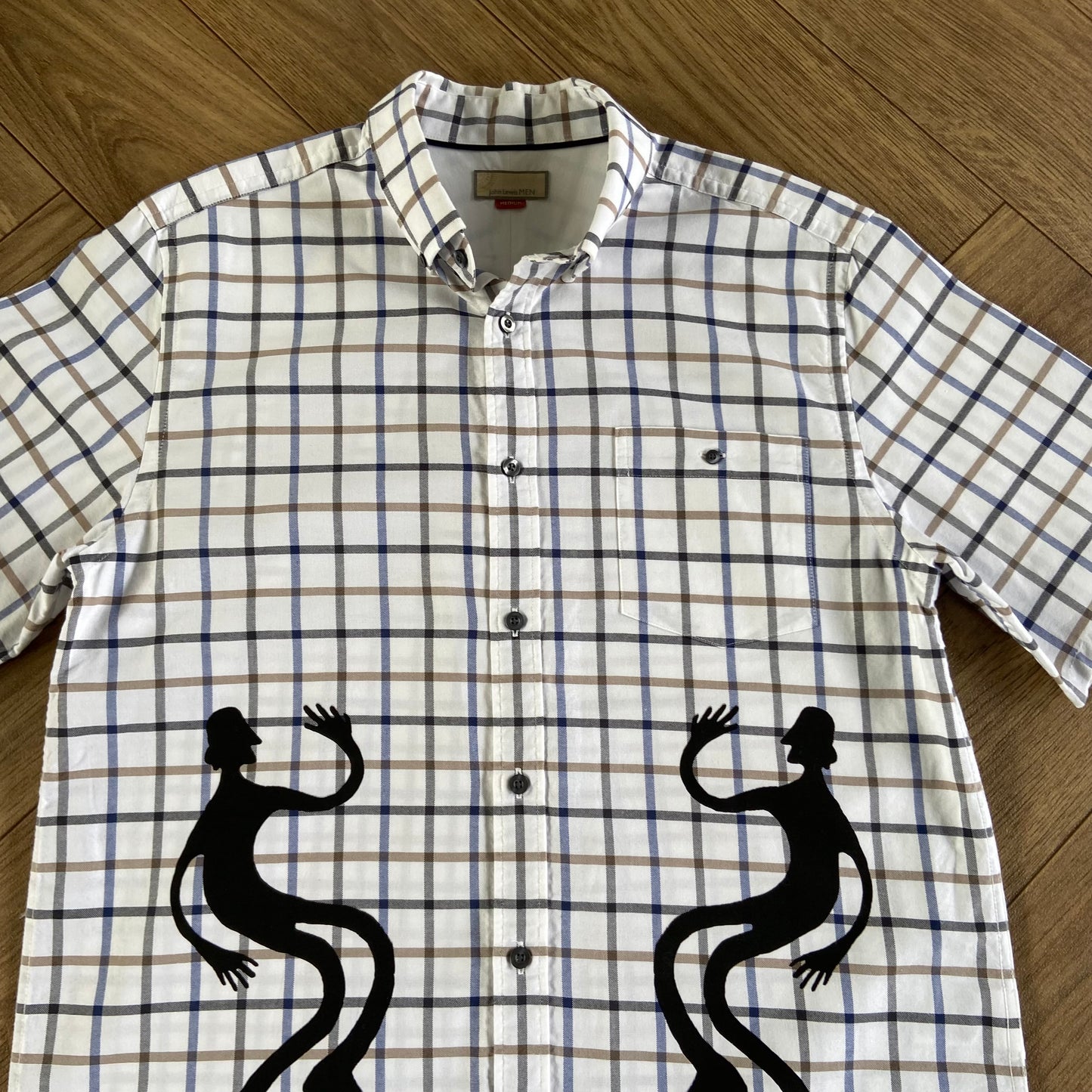 Stingray Reimagined “Stan” Short Sleeve Shirt, Size M White Check
