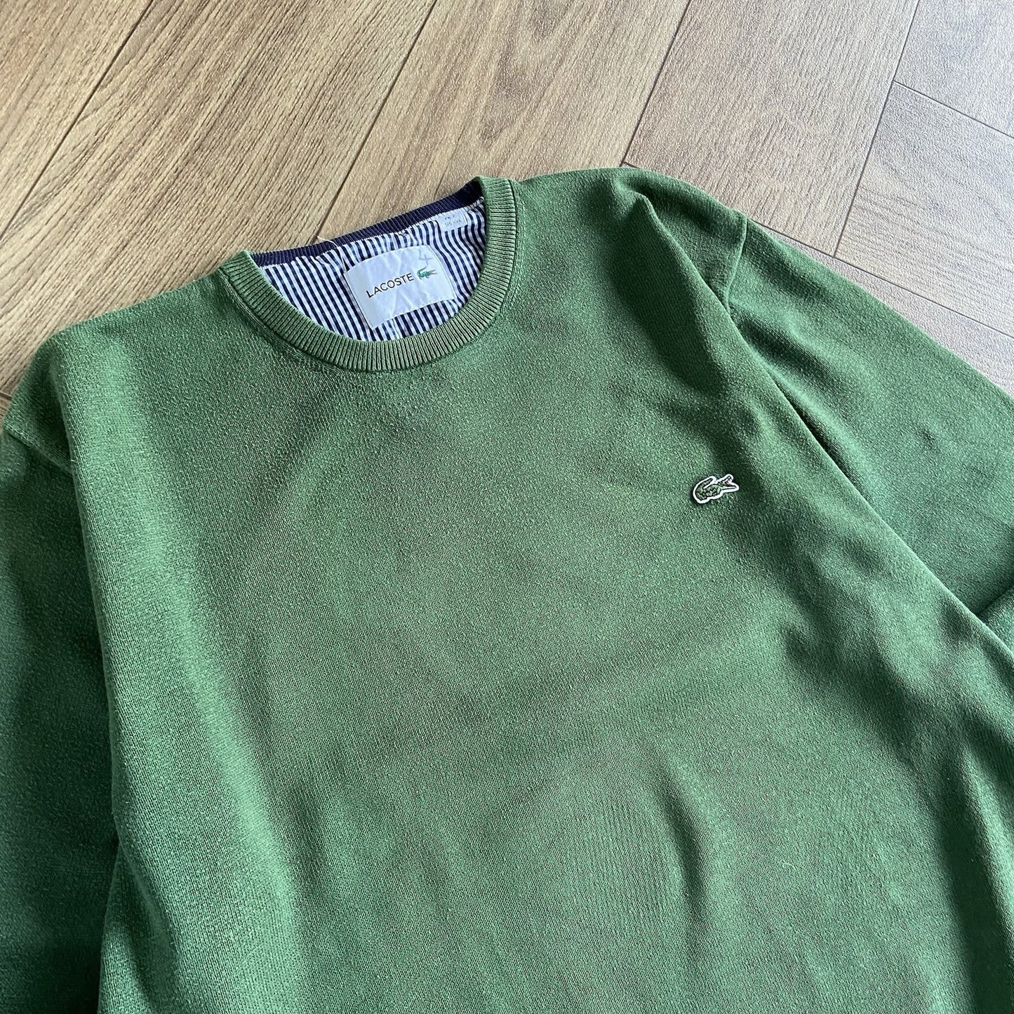 Vintage Lacoste Chunky Knit Jumper Size XXL Y2K Green Pullover