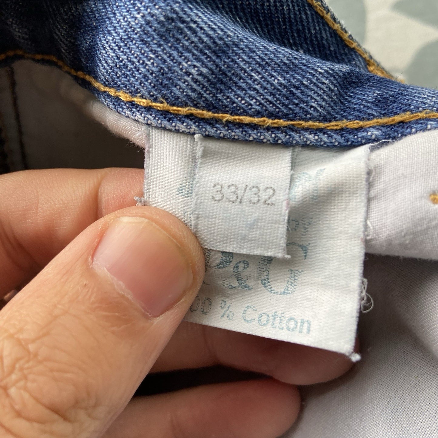 Vintage P&G Cargo Work Jeans W33 L31 90s Faded Baggy Relaxed Fit Blue