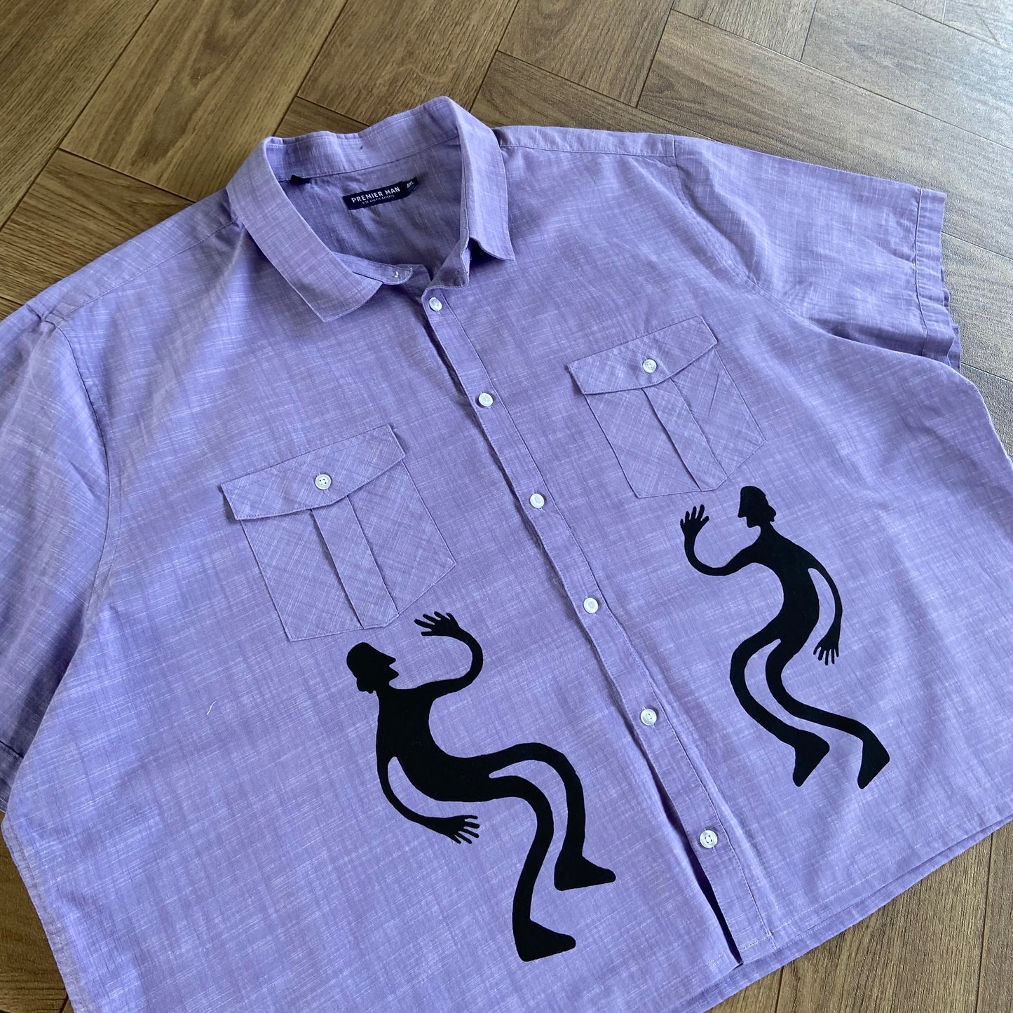 Stingray Reimagined “Stan” Short Sleeve Shirt, Size 4XL Lavender Purple