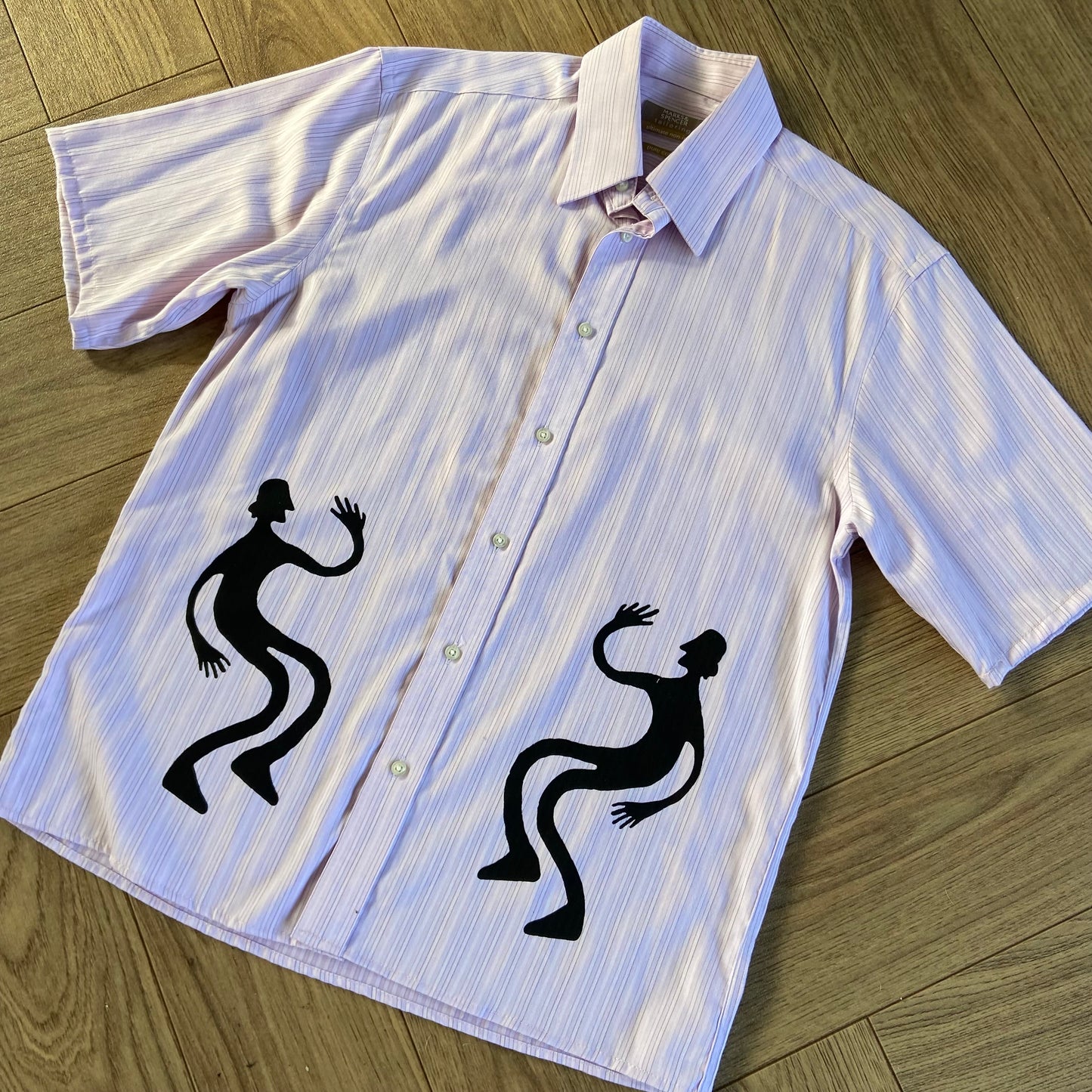 Stingray Reimagined “Stan” Short Sleeve Shirt, Size S Pink