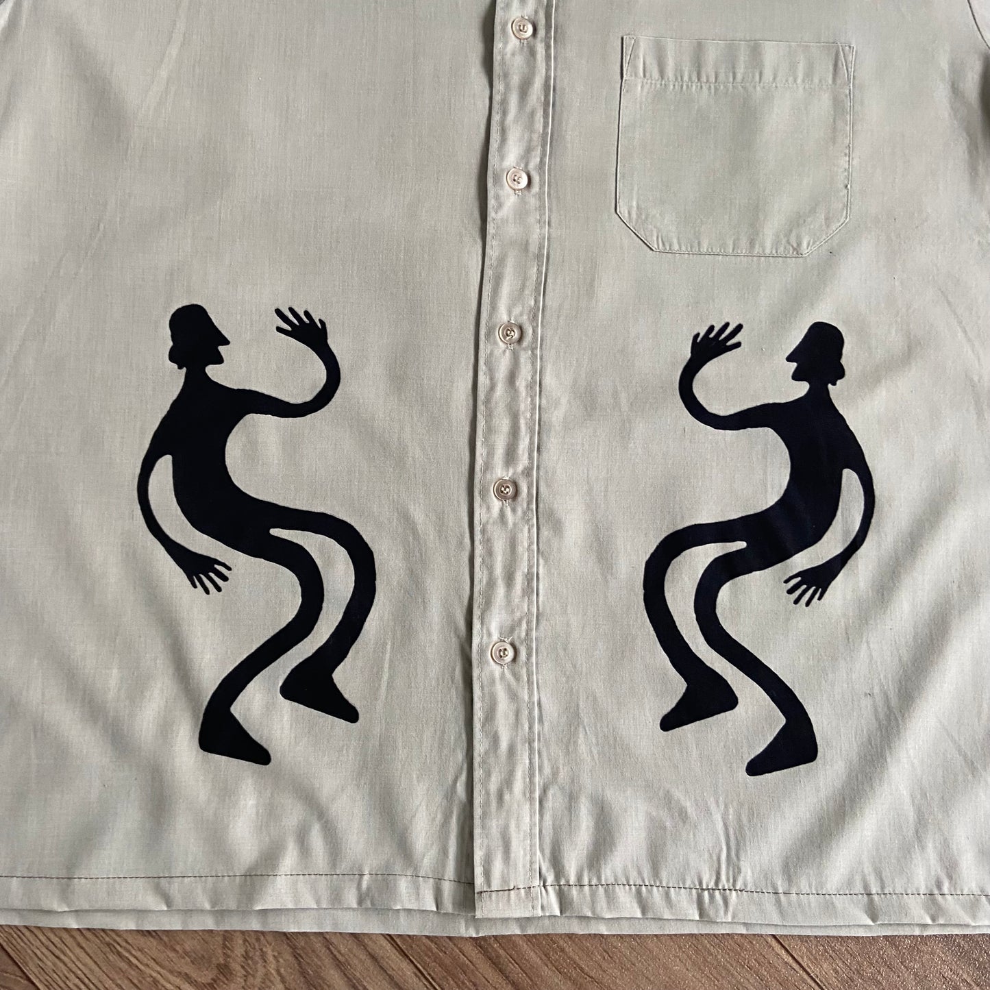 Stingray Reimagined “Stan” Short Sleeve Shirt, Size XL Beige