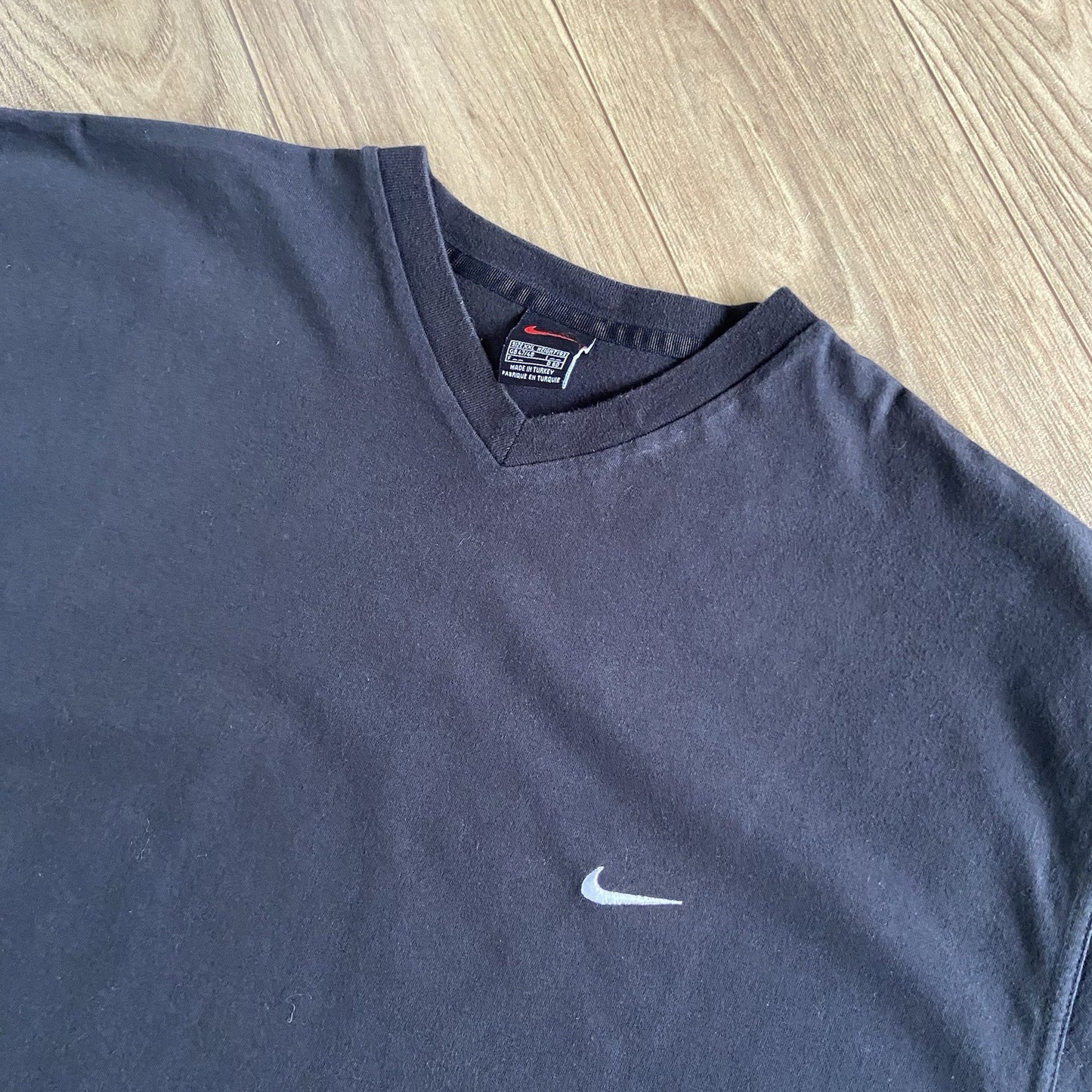 Vintage Black Nike T Shirt 90s Size XXL Embroidered Swoosh