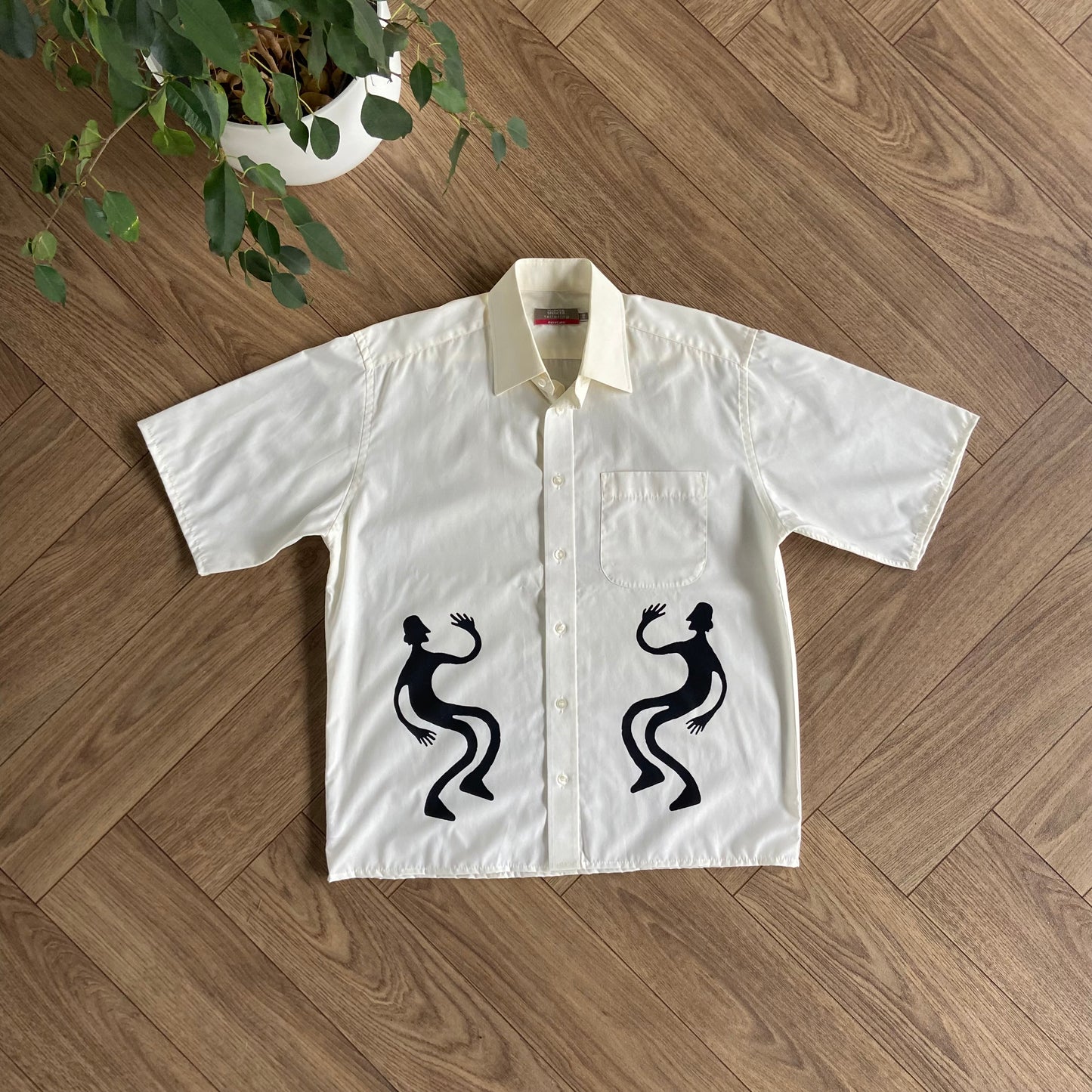 Stingray Reimagined “Stan” Short Sleeve Shirt, Size M Pale Yellow
