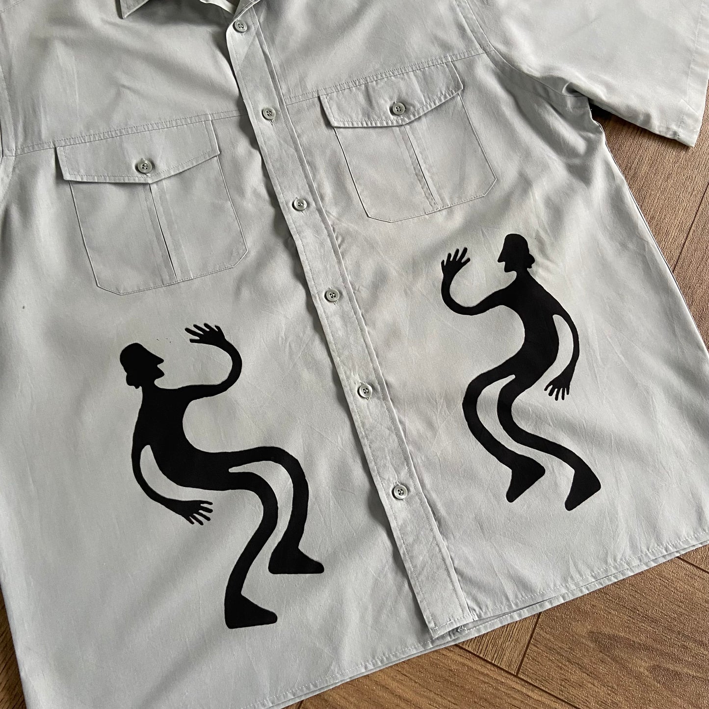 Stingray Reimagined “Stan” Short Sleeve Shirt, Size M Grey