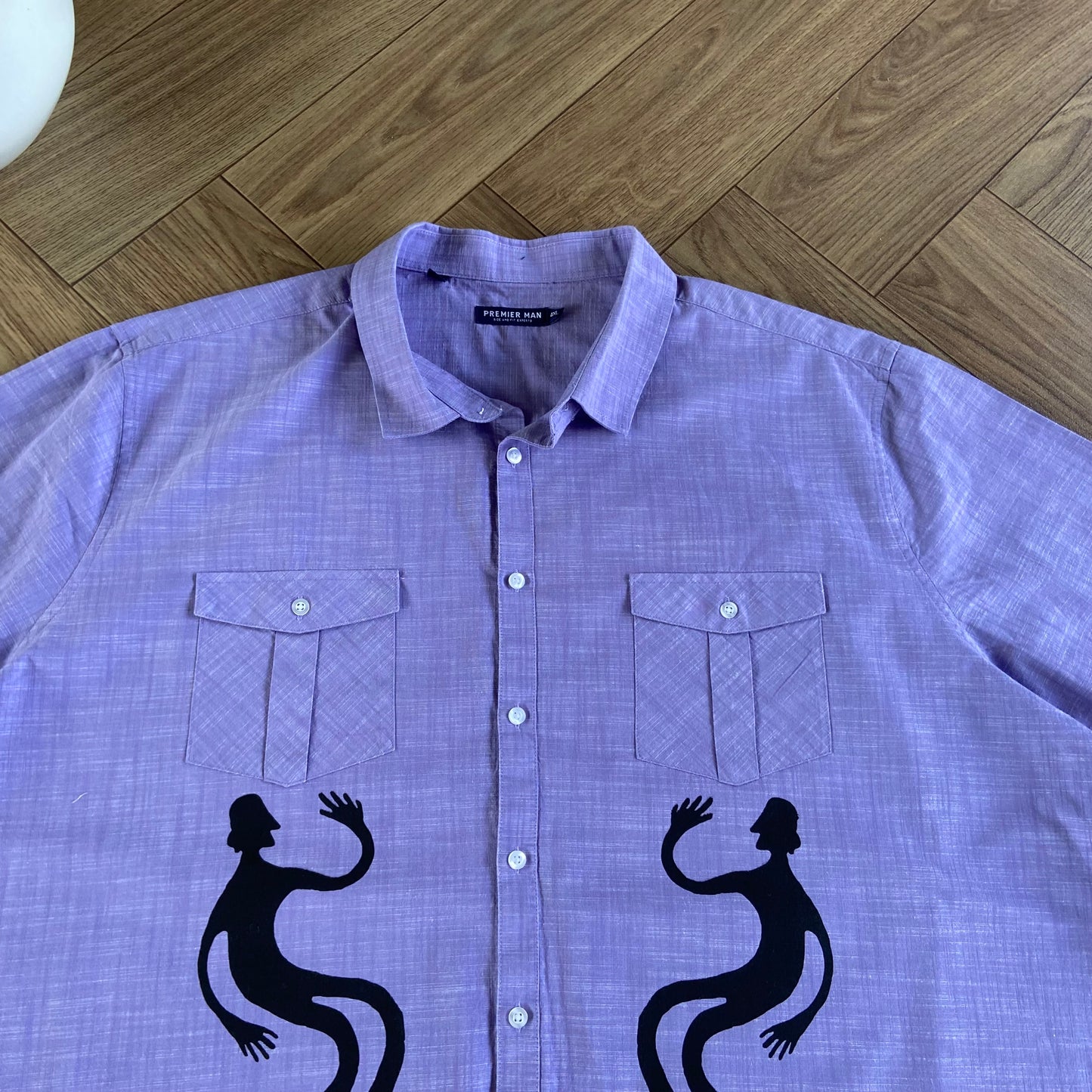 Stingray Reimagined “Stan” Short Sleeve Shirt, Size 4XL Lavender Purple